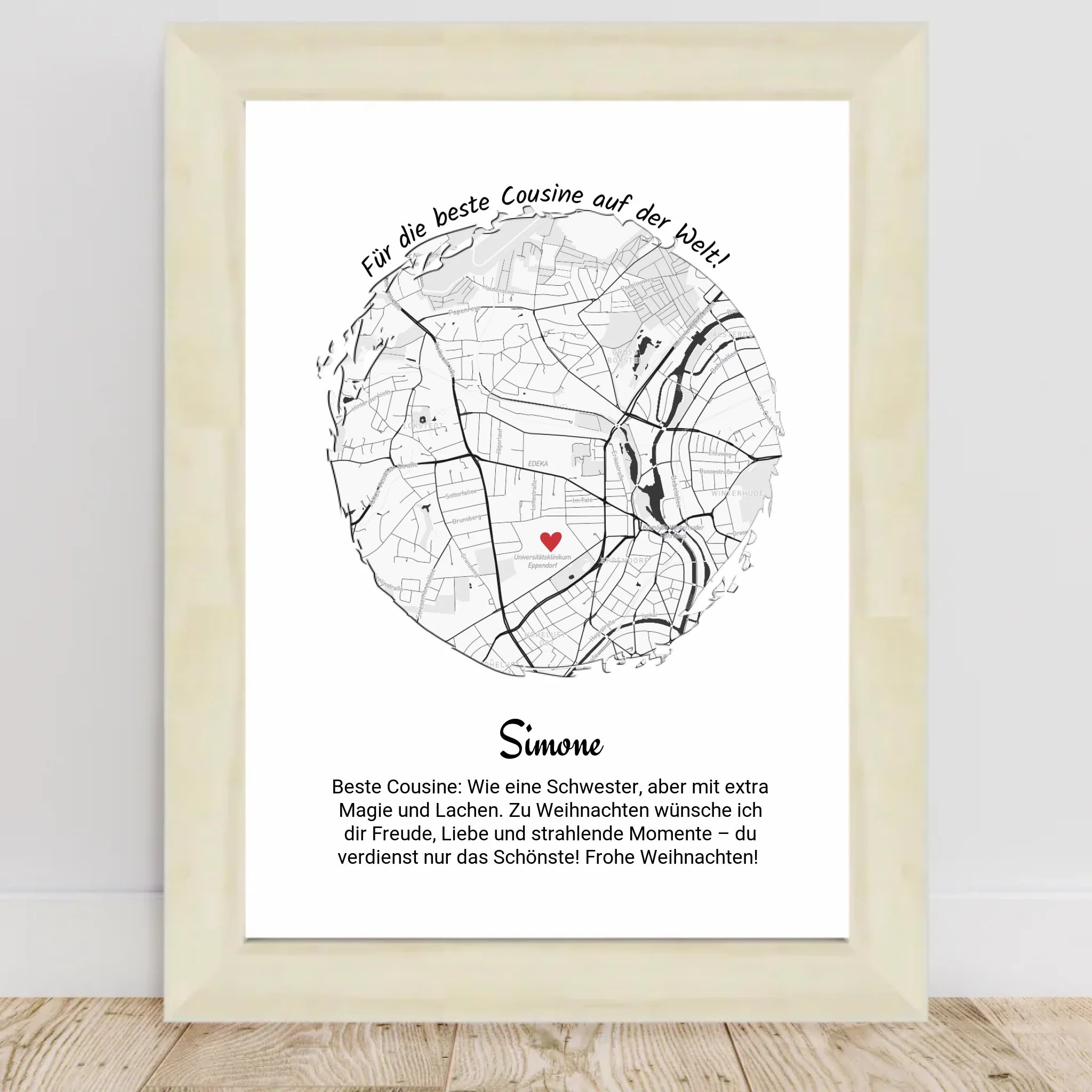 Cousine Weihnachtsgeschenk Poster personalisierbar - Cantty