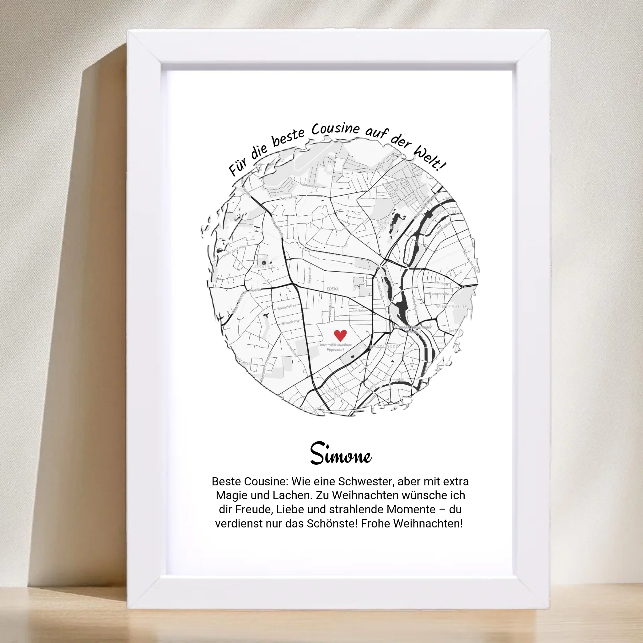 Cousine Weihnachtsgeschenk Poster personalisierbar - Cantty