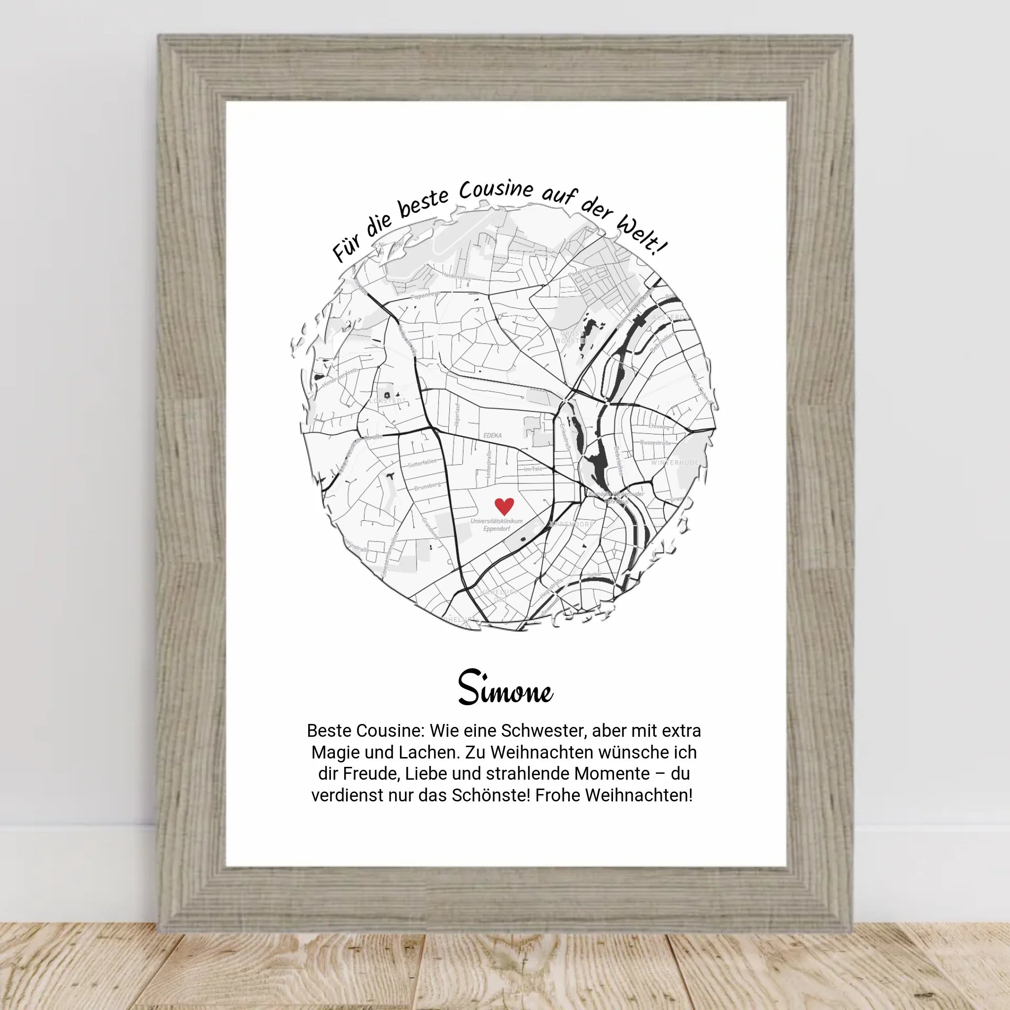 Cousine Weihnachtsgeschenk Poster personalisierbar - Cantty