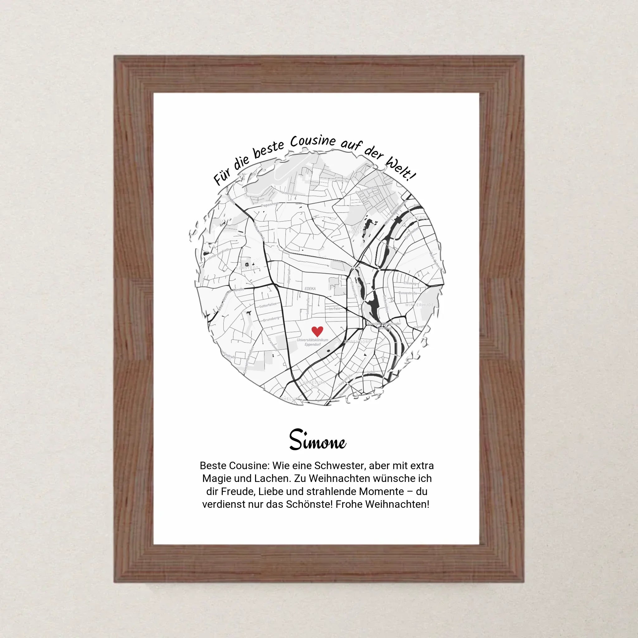 Cousine Weihnachtsgeschenk Poster personalisierbar - Cantty
