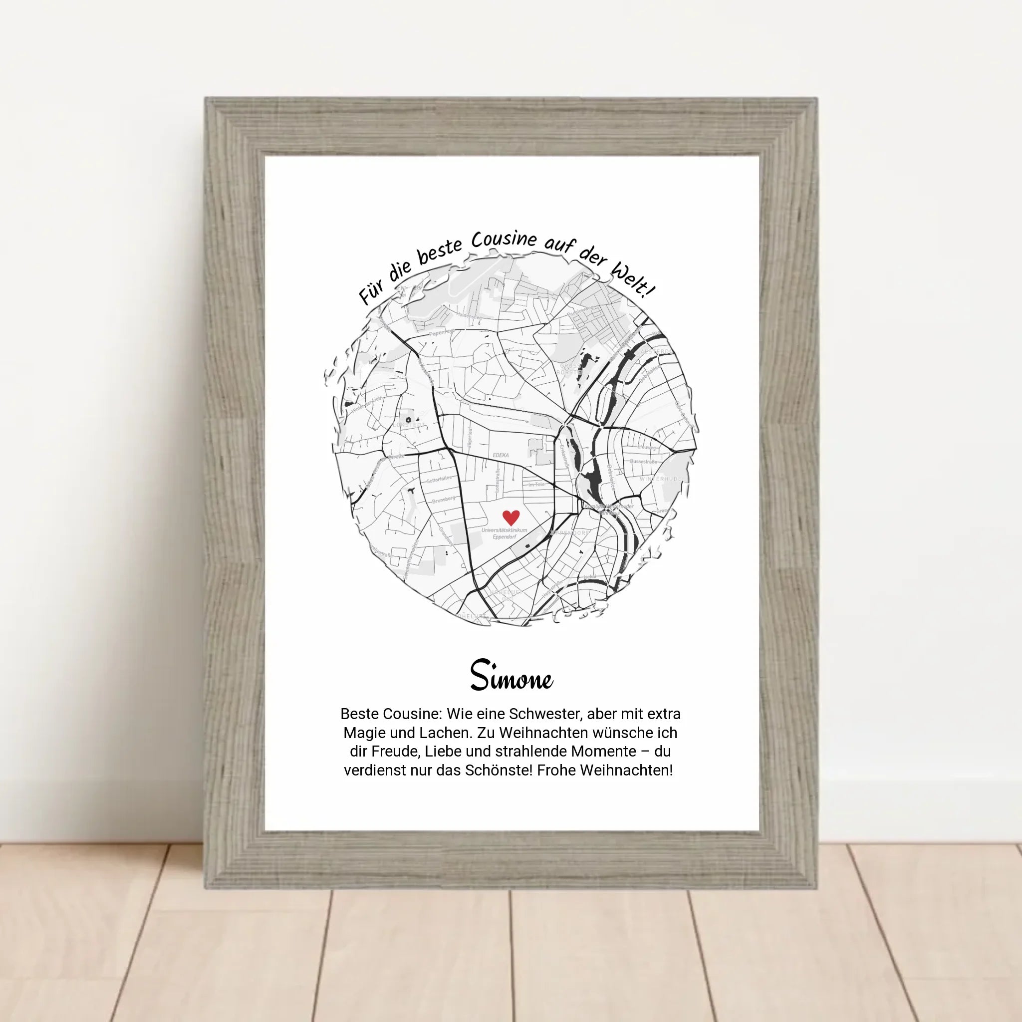 Cousine Weihnachtsgeschenk Poster personalisierbar - Cantty