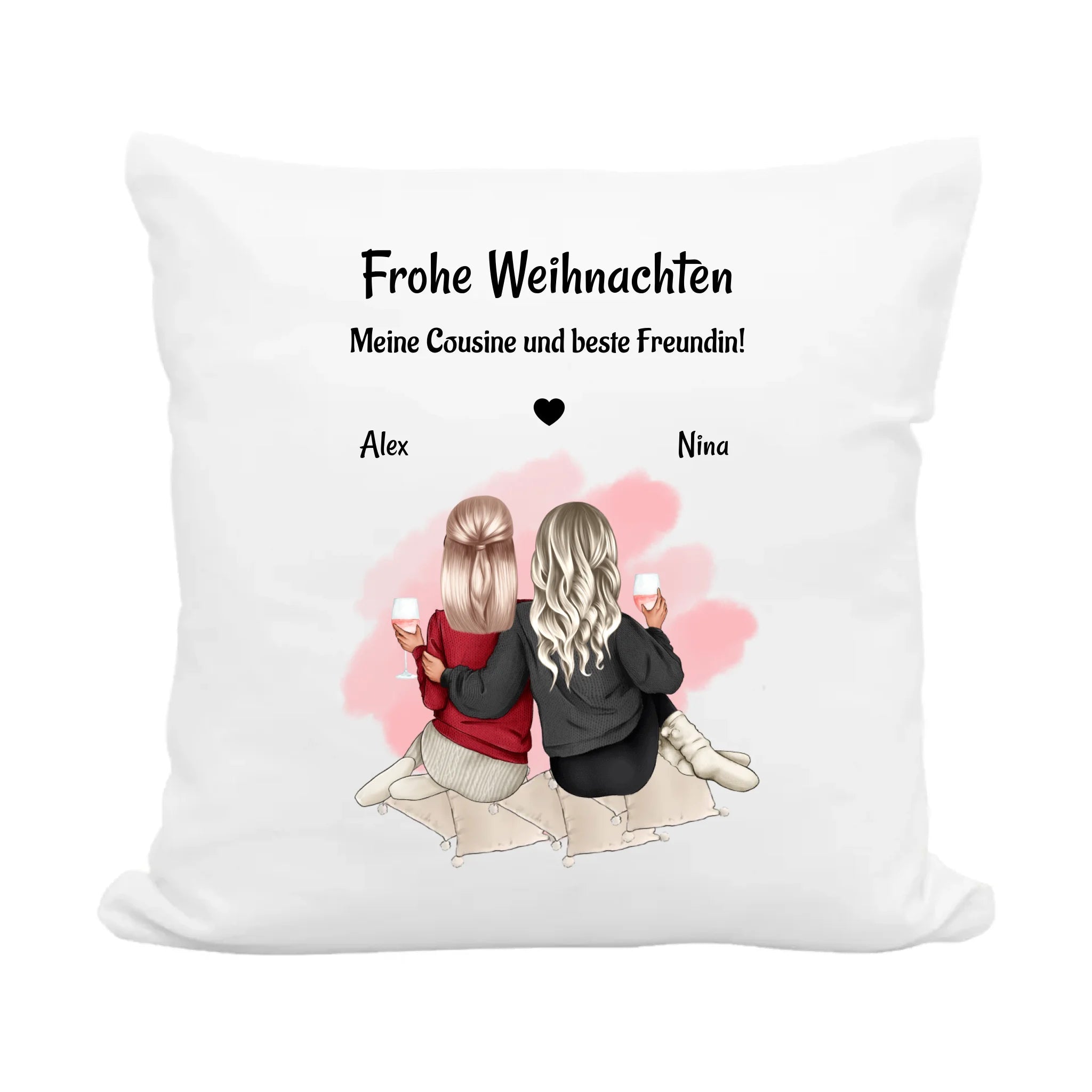 Cousine Weihnachtskissen Geschenk personalisiert - Cantty