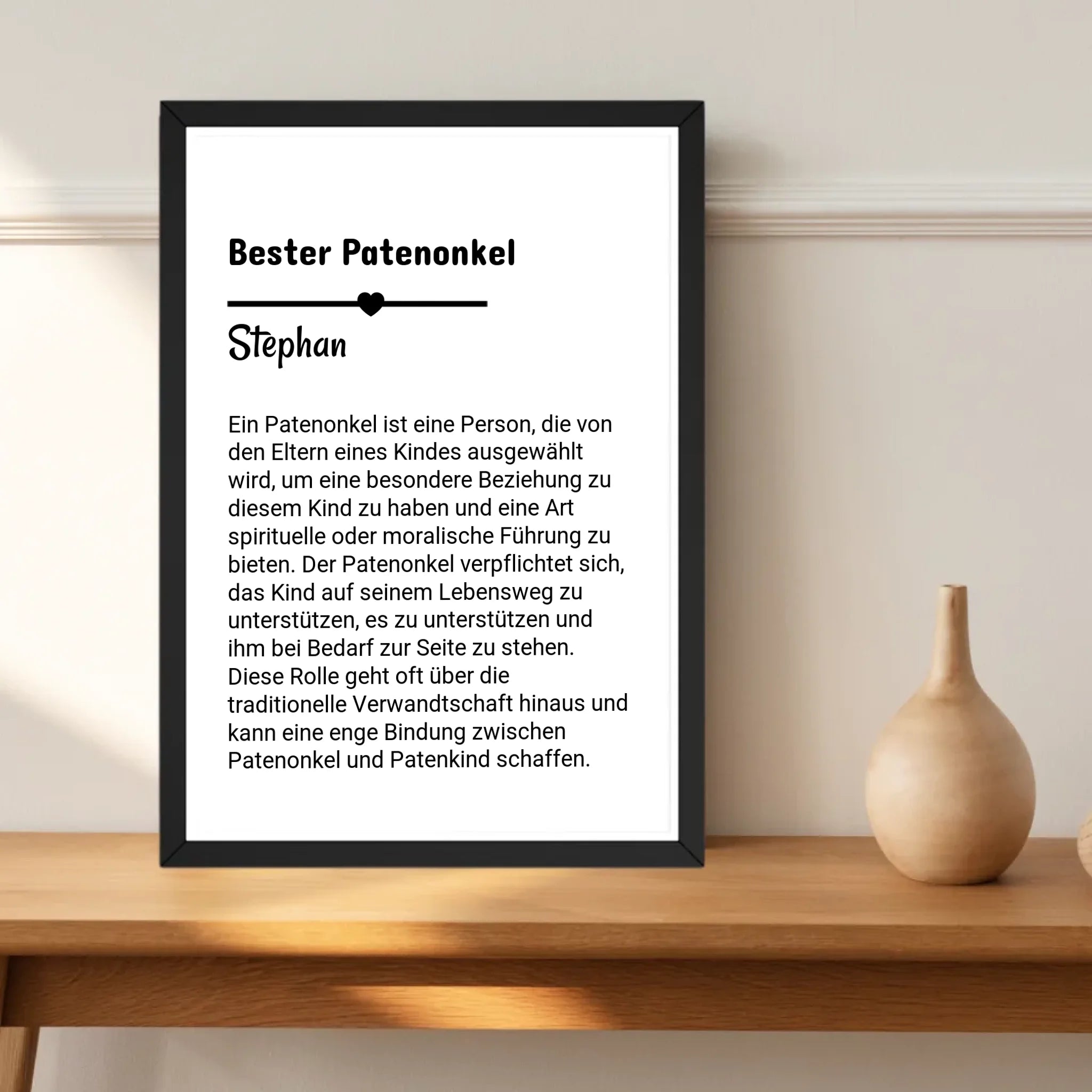Definition Patenonkel Poster Geschenk personalisiert - Cantty