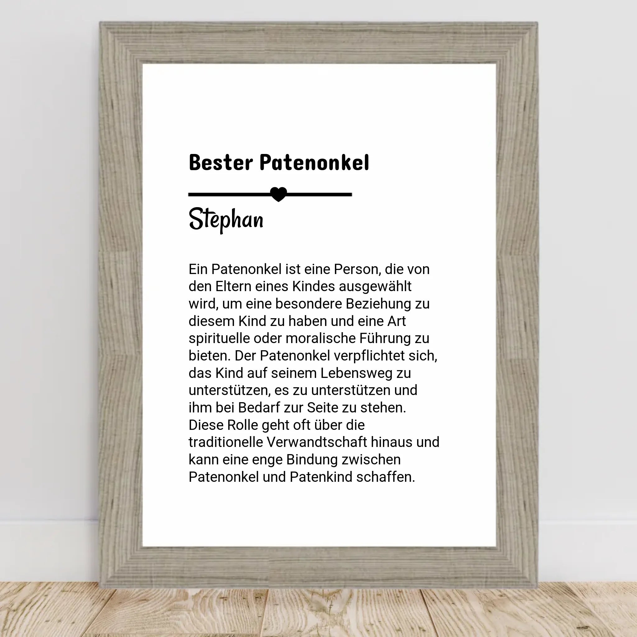 Definition Patenonkel Poster Geschenk personalisiert - Cantty