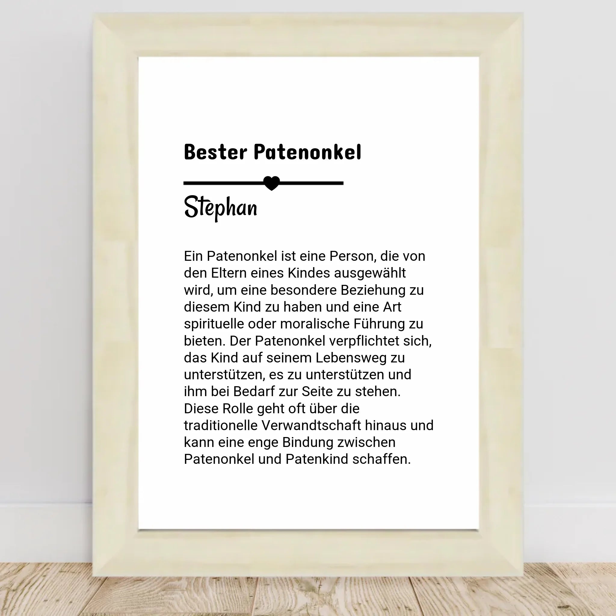 Definition Patenonkel Poster Geschenk personalisiert - Cantty