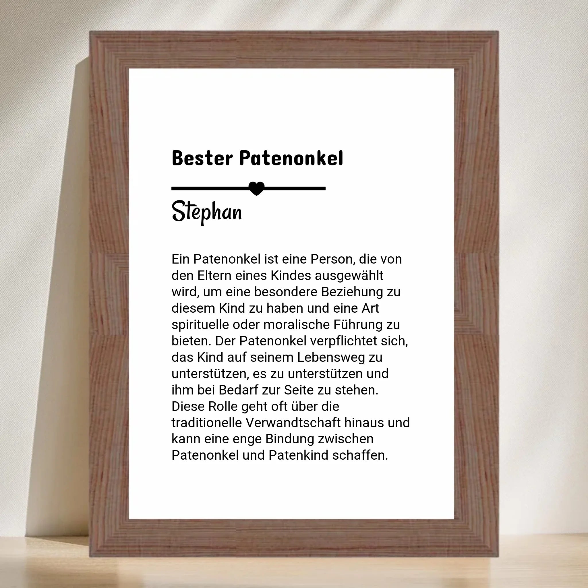 Definition Patenonkel Poster Geschenk personalisiert - Cantty