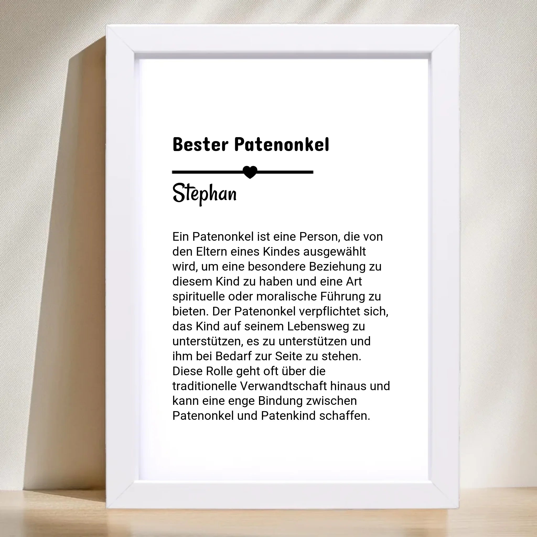 Definition Patenonkel Poster Geschenk personalisiert - Cantty