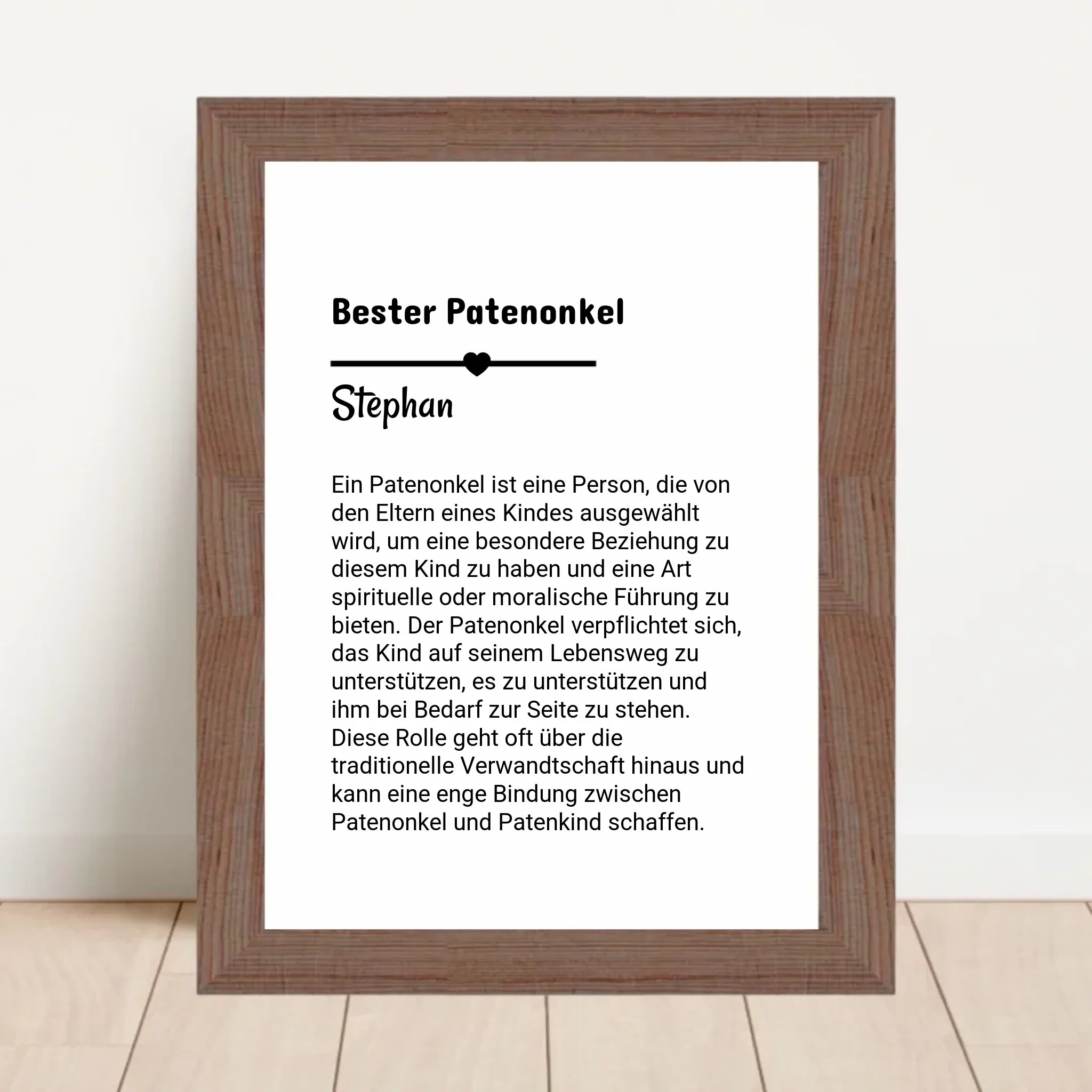Definition Patenonkel Poster Geschenk personalisiert - Cantty