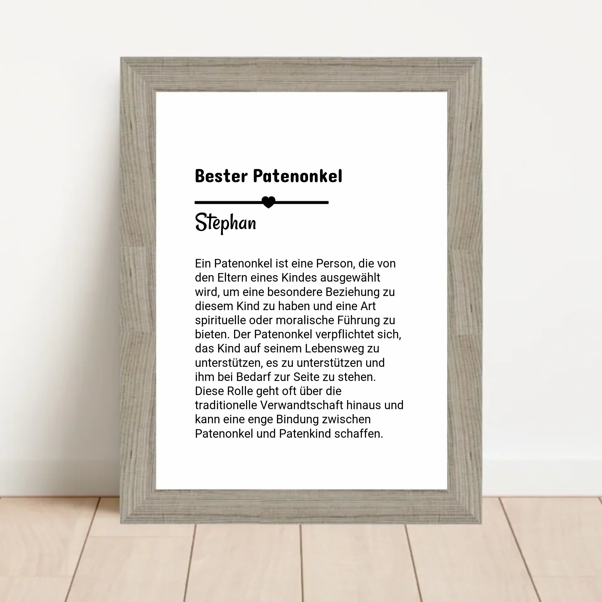 Definition Patenonkel Poster Geschenk personalisiert - Cantty