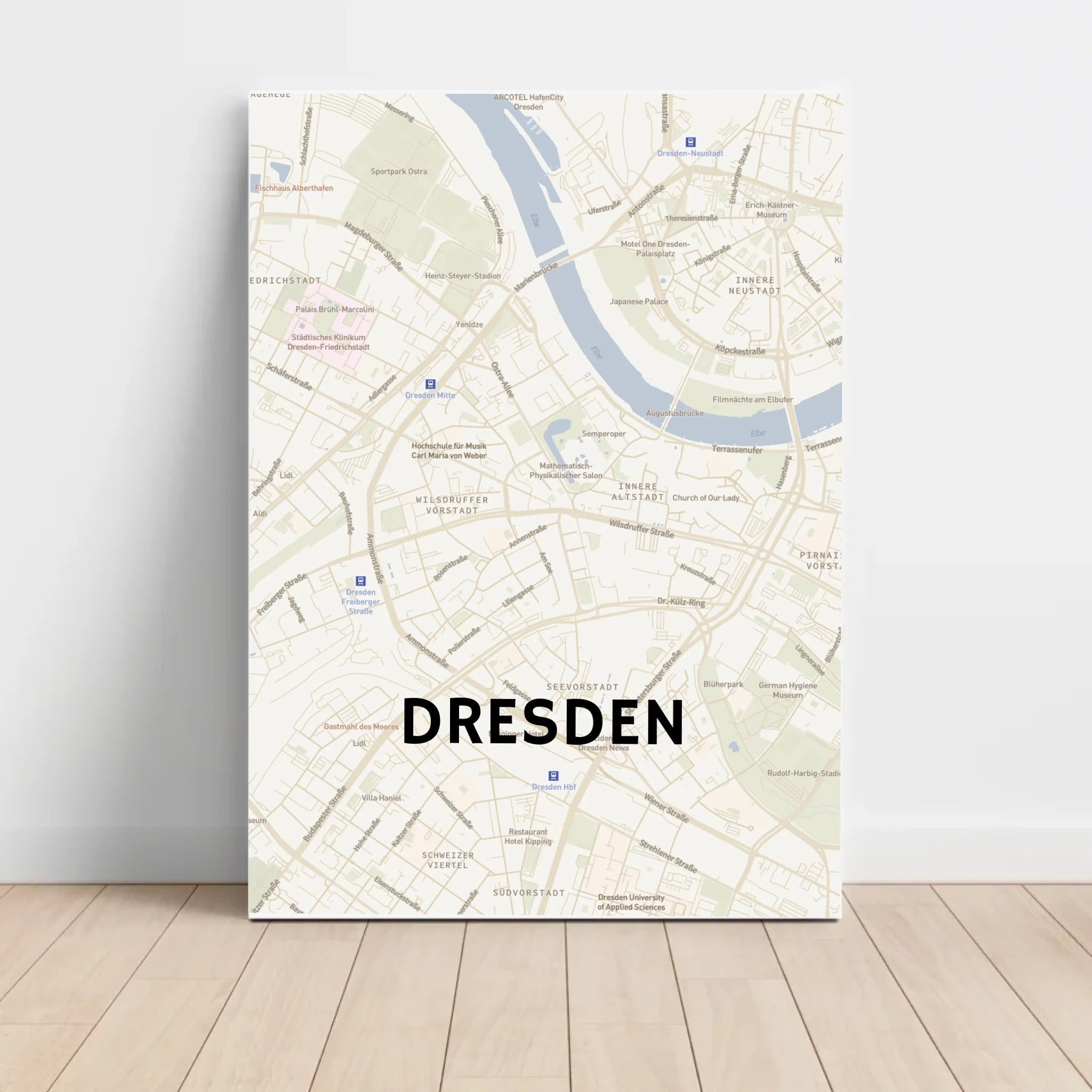 Dresden Lieblingsstadt Koordinaten Stadtkarte Poster personalisiert - Cantty