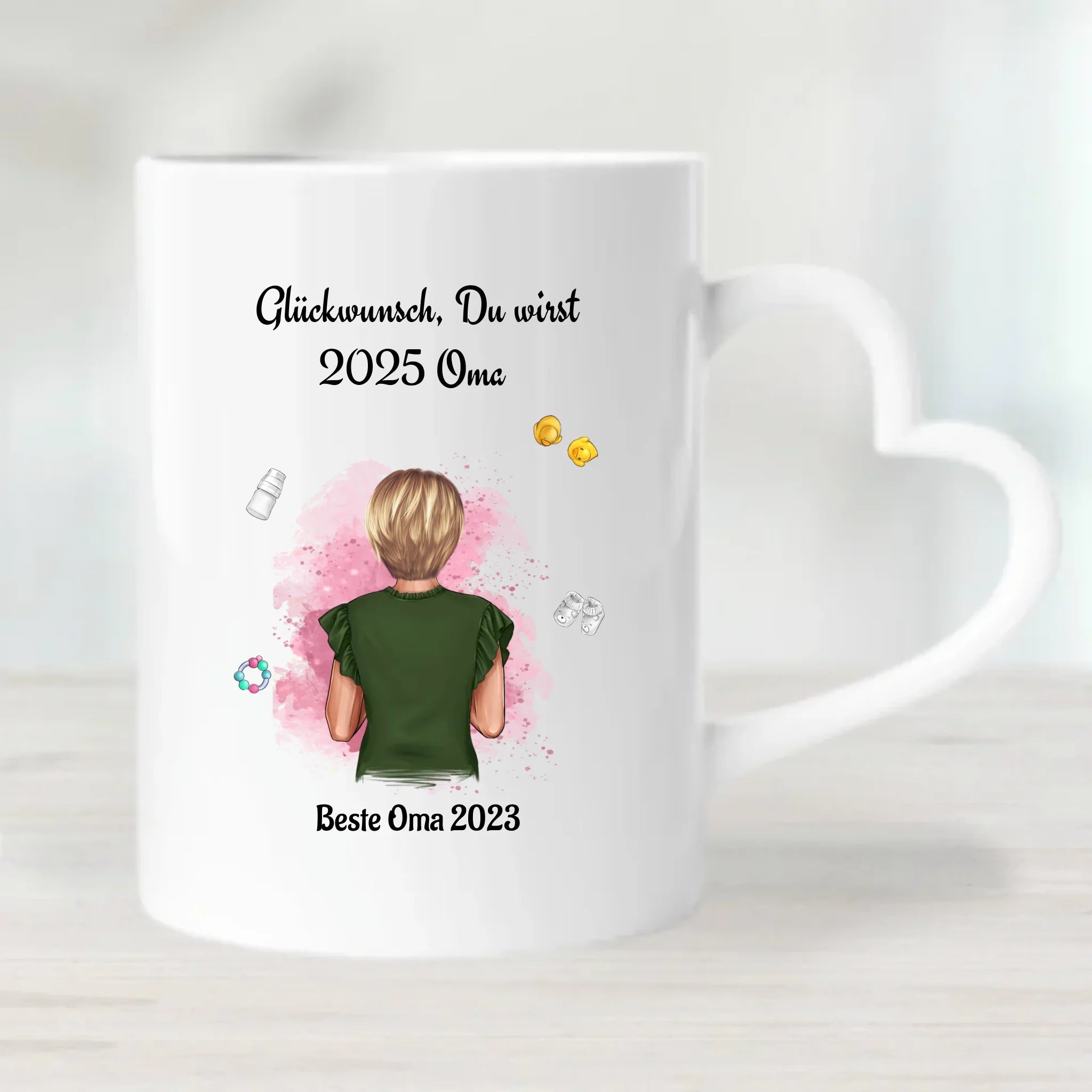 Geschenk-Tasse "Du Wirst Oma 2026" – Mit Ladebalken-Motiv, Rot, Spülmaschinengeeignet