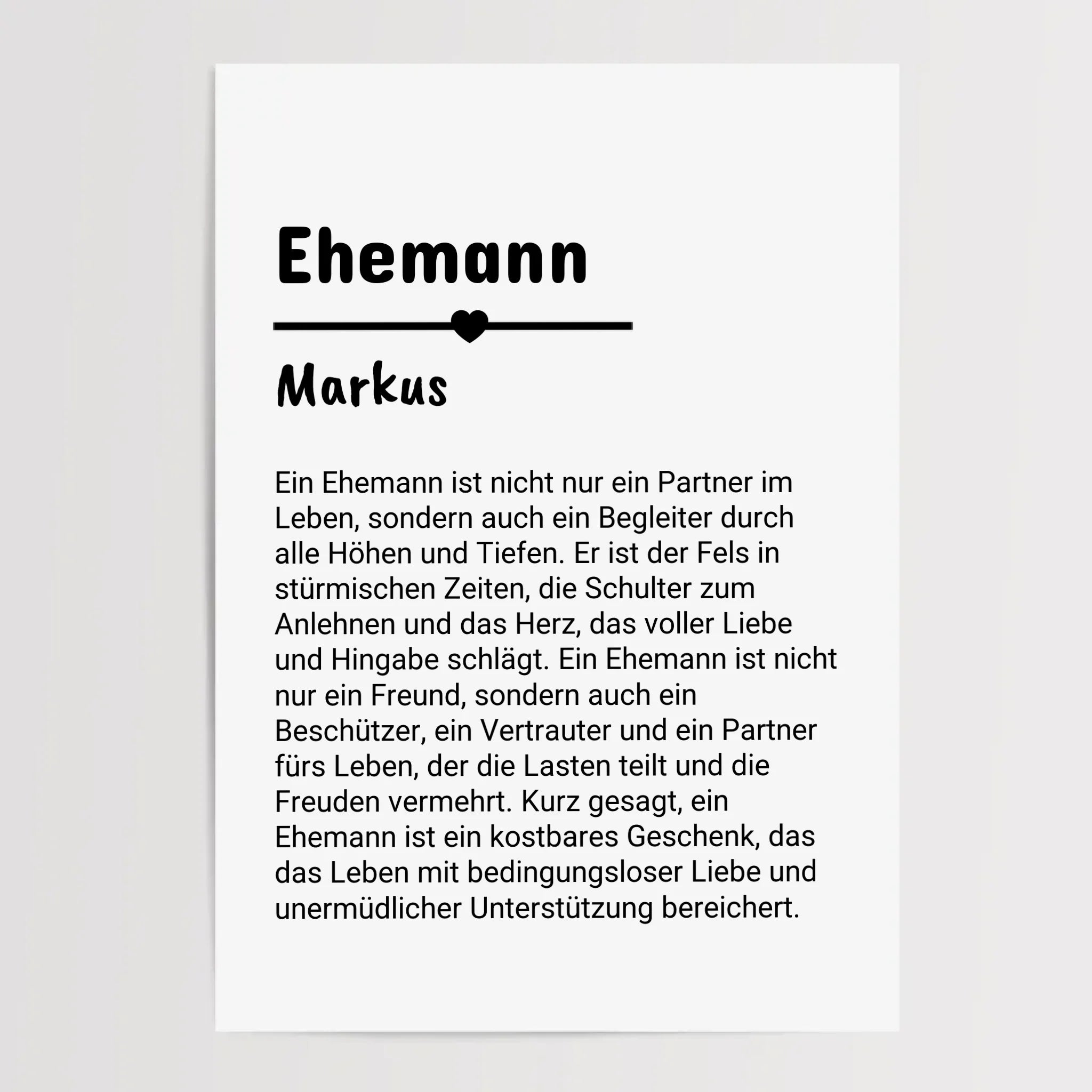 Ehemann Definition Poster Geschenk personalisiert - Cantty
