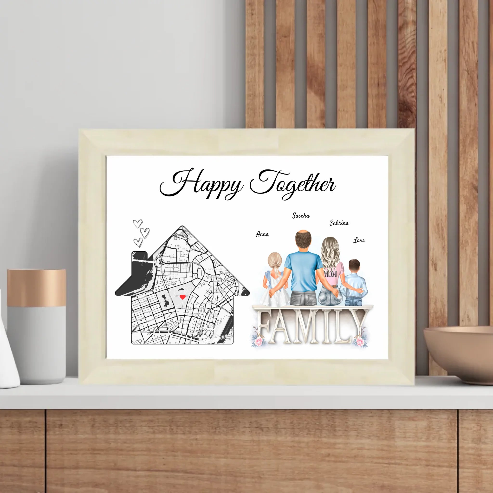 Einweihungsgeschenk Familie Wohnung Haus Poster personalisierbar - Cantty