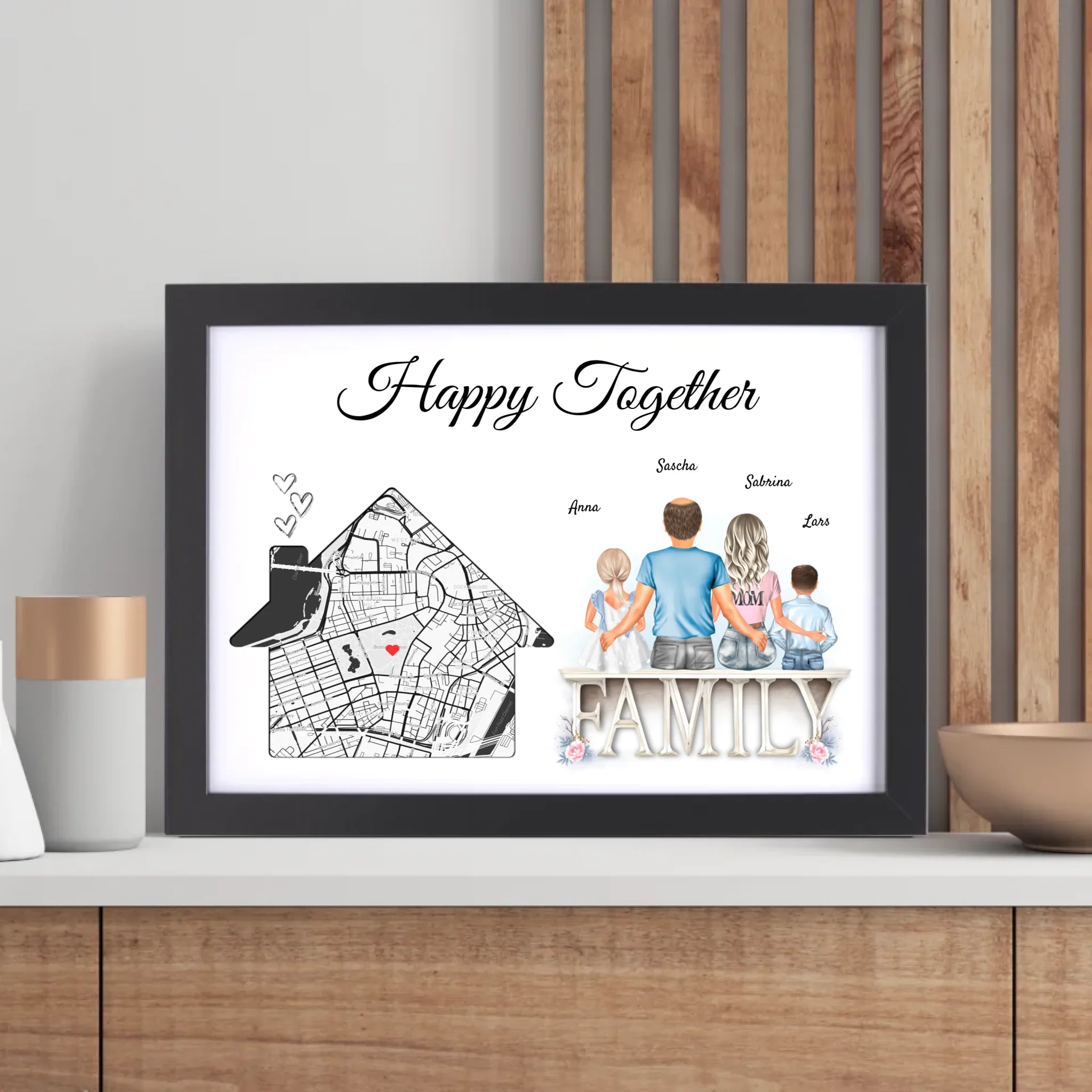 Einweihungsgeschenk Familie Wohnung Haus Poster personalisierbar - Cantty