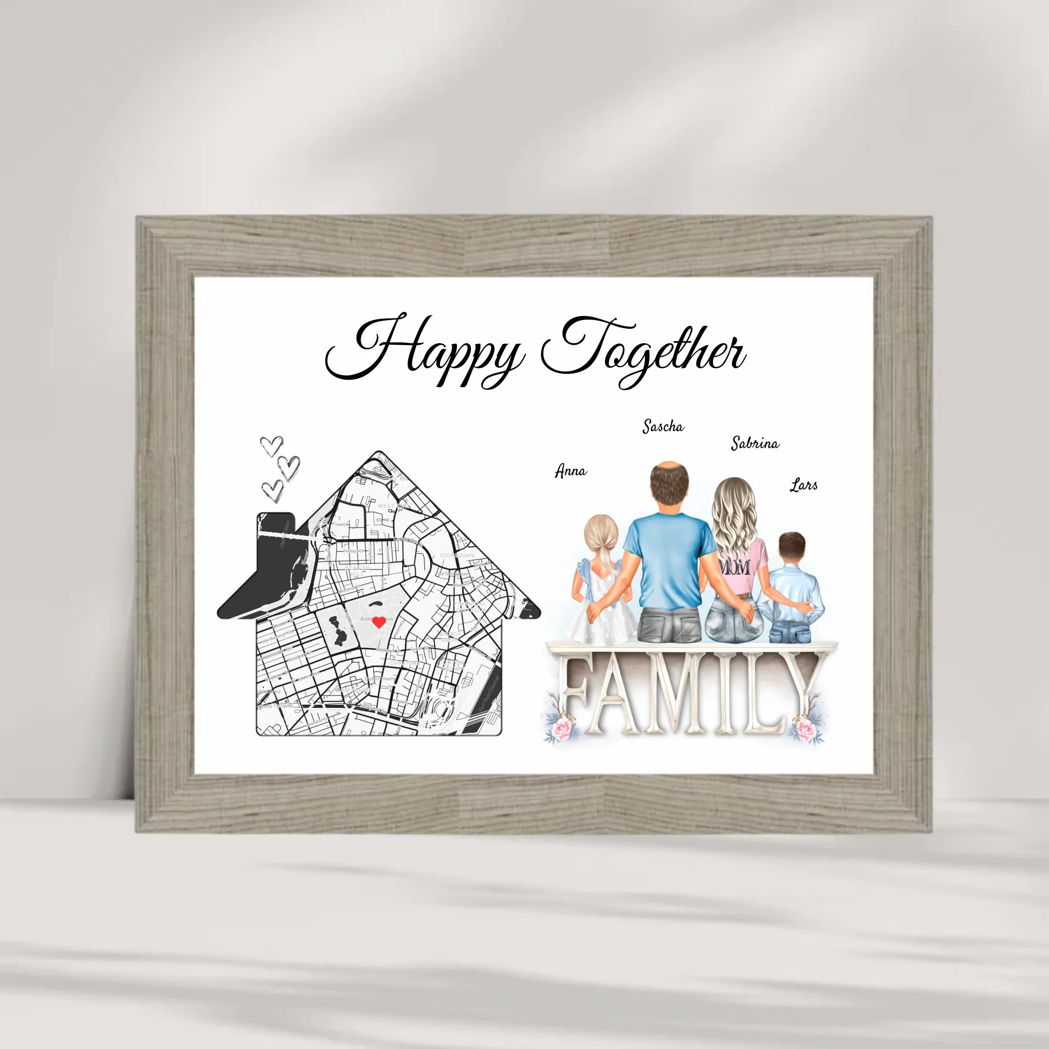 Einweihungsgeschenk Familie Wohnung Haus Poster personalisierbar - Cantty