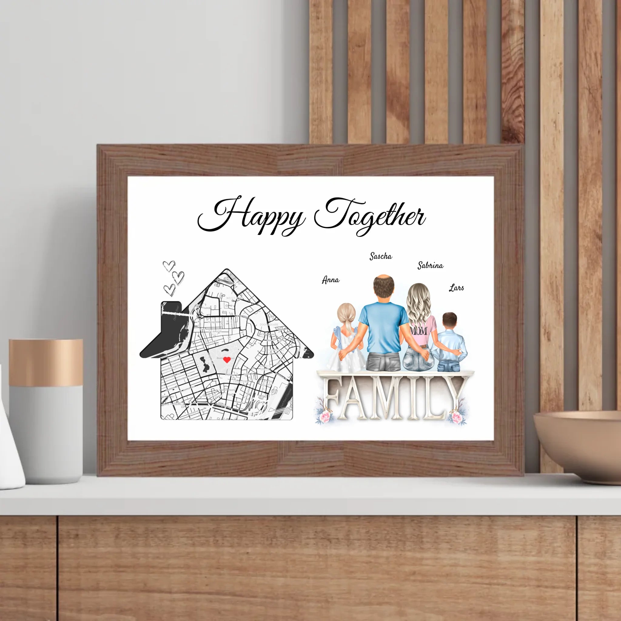 Einweihungsgeschenk Familie Wohnung Haus Poster personalisierbar - Cantty