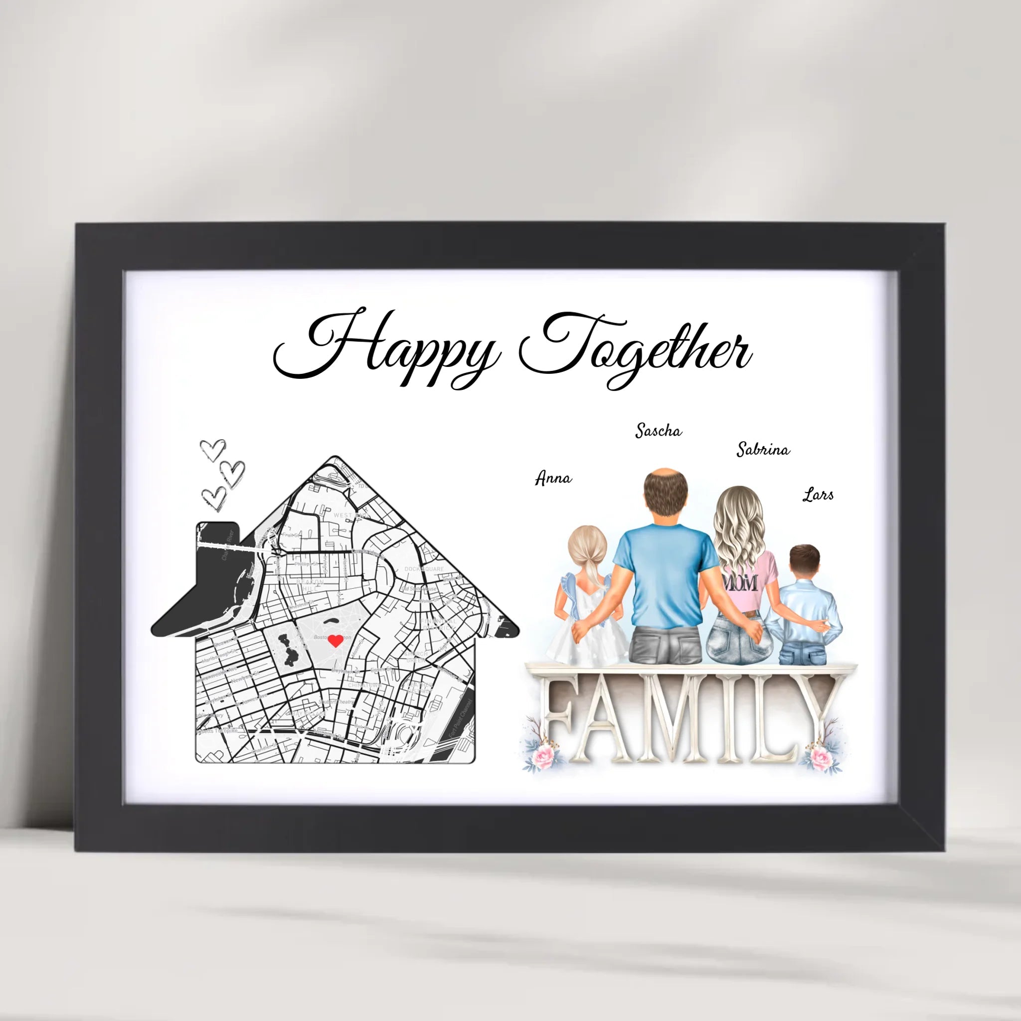 Einweihungsgeschenk Familie Wohnung Haus Poster personalisierbar - Cantty