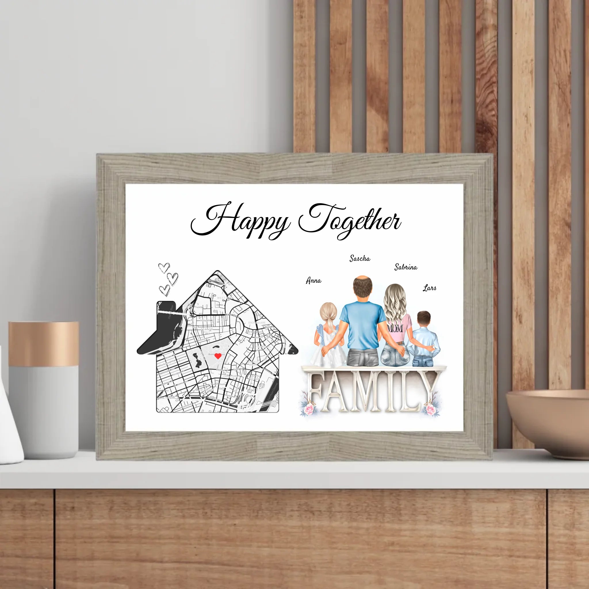 Einweihungsgeschenk Familie Wohnung Haus Poster personalisierbar - Cantty