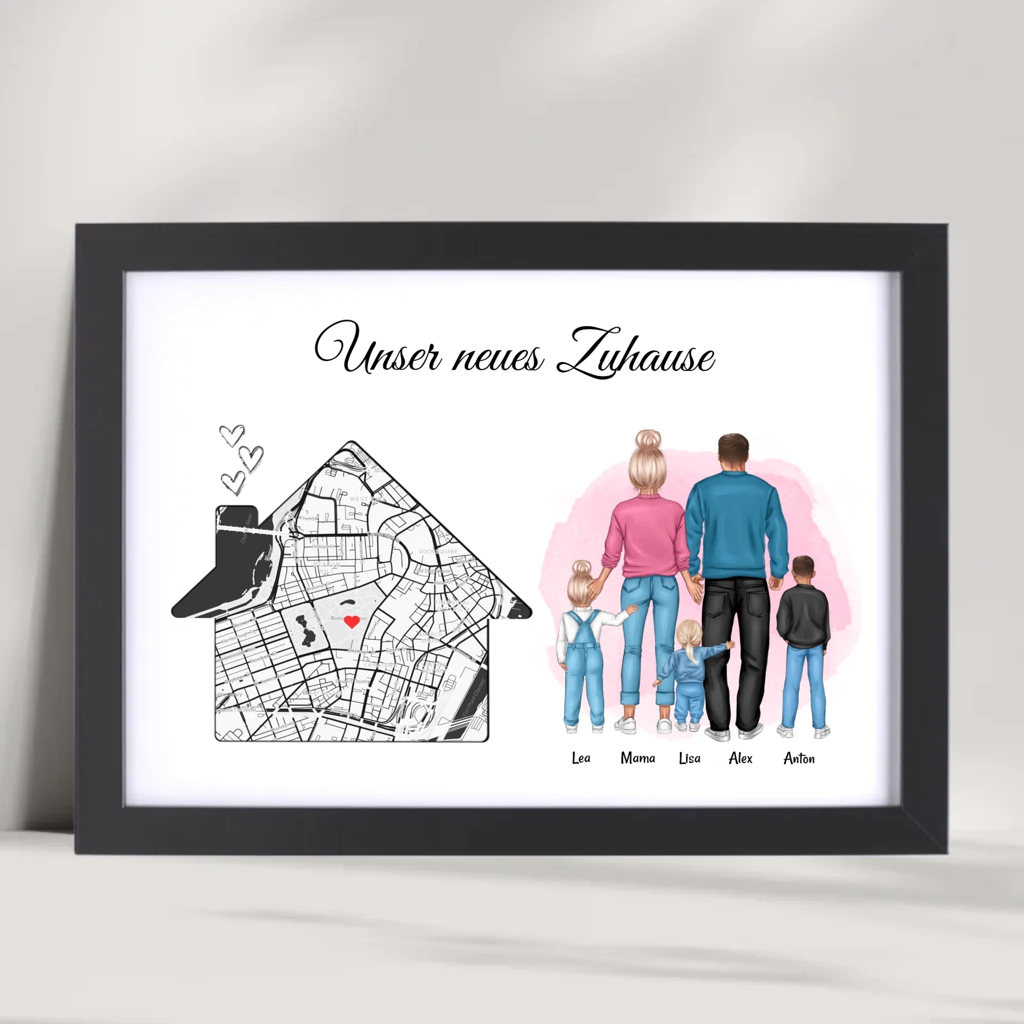 Einzug Geschenk Eigenheim Haus Zuhause Familie Stadtkarte Poster - Cantty