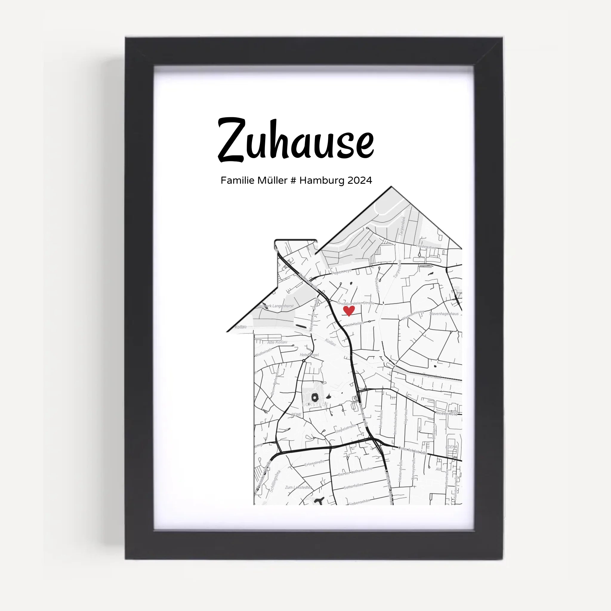 Einzugsgeschenk Stadtkarte Haus & Wohnung Koordinaten Bild, personalisiertes Zuhause Poster - Cantty