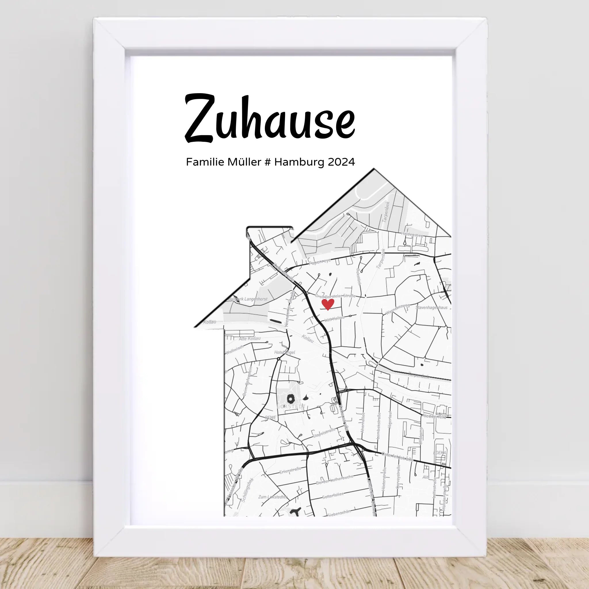Einzugsgeschenk Stadtkarte Haus & Wohnung Koordinaten Bild, personalisiertes Zuhause Poster - Cantty