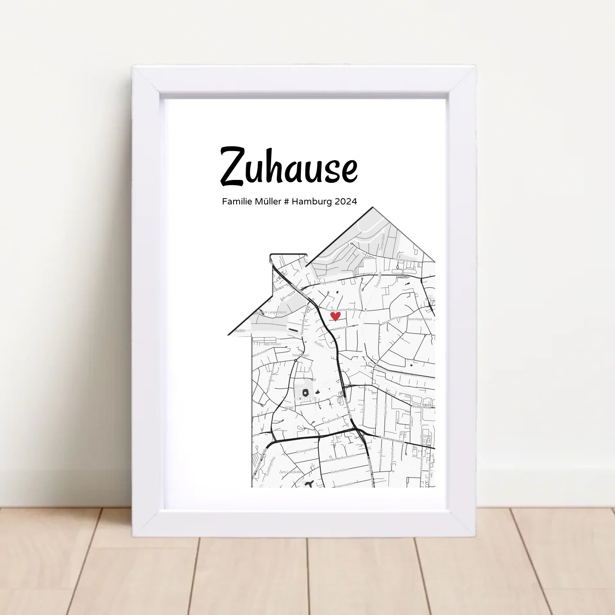 Einzugsgeschenk Stadtkarte Haus & Wohnung Koordinaten Bild, personalisiertes Zuhause Poster - Cantty