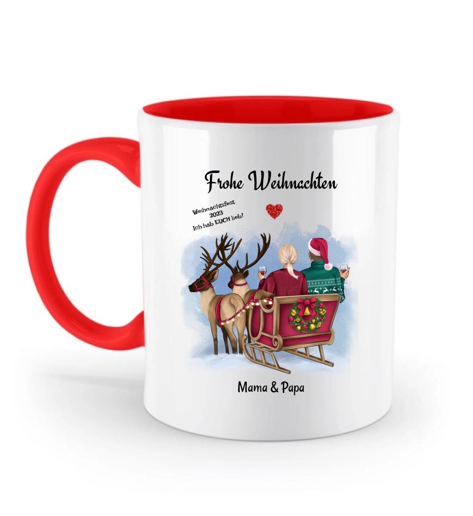 Eltern Geschenk Tasse Weihnachten personalisiert - Cantty