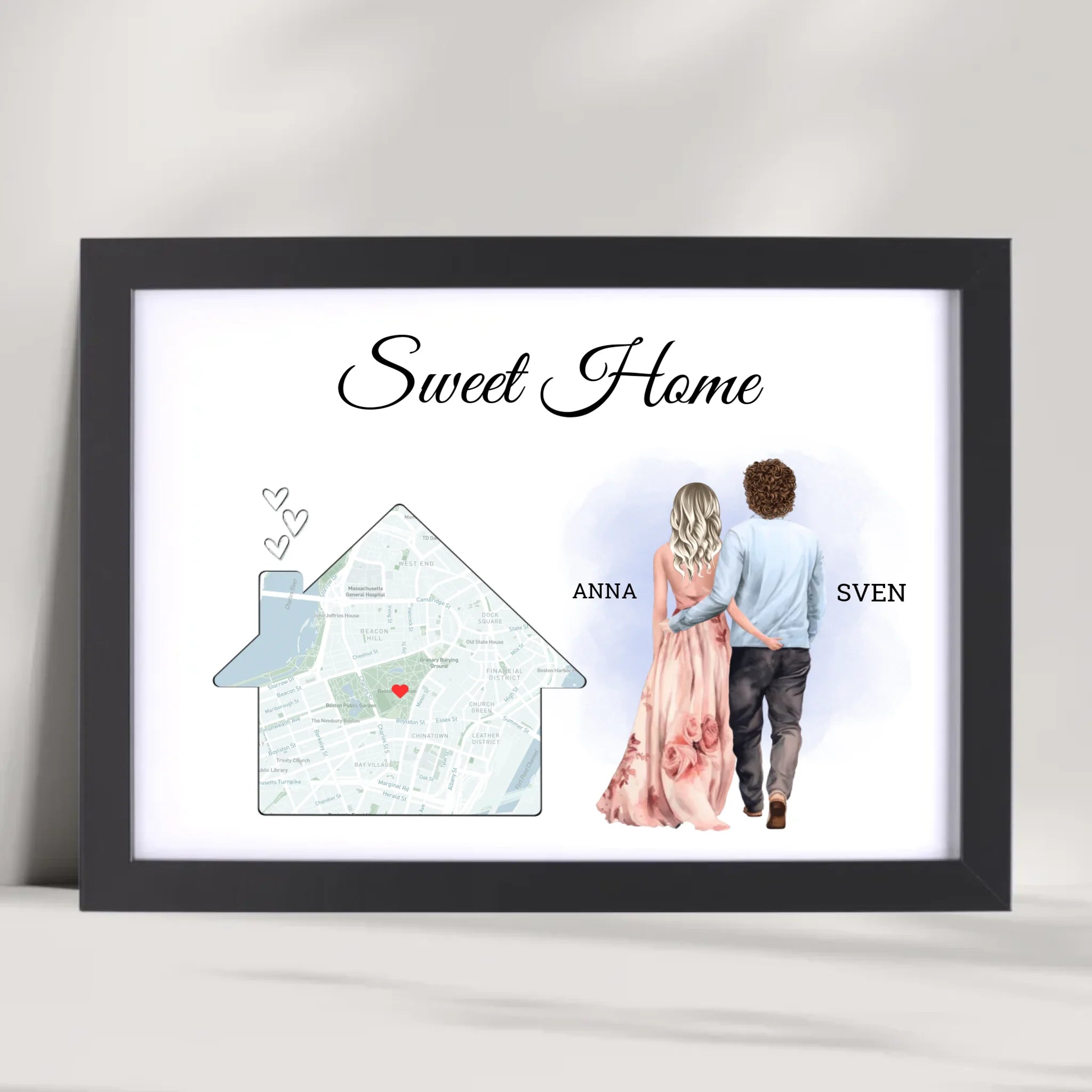 Erste gemeinsame Wohnung Einzug Geschenk Freund Freundin Stadtkarte Bild - Cantty