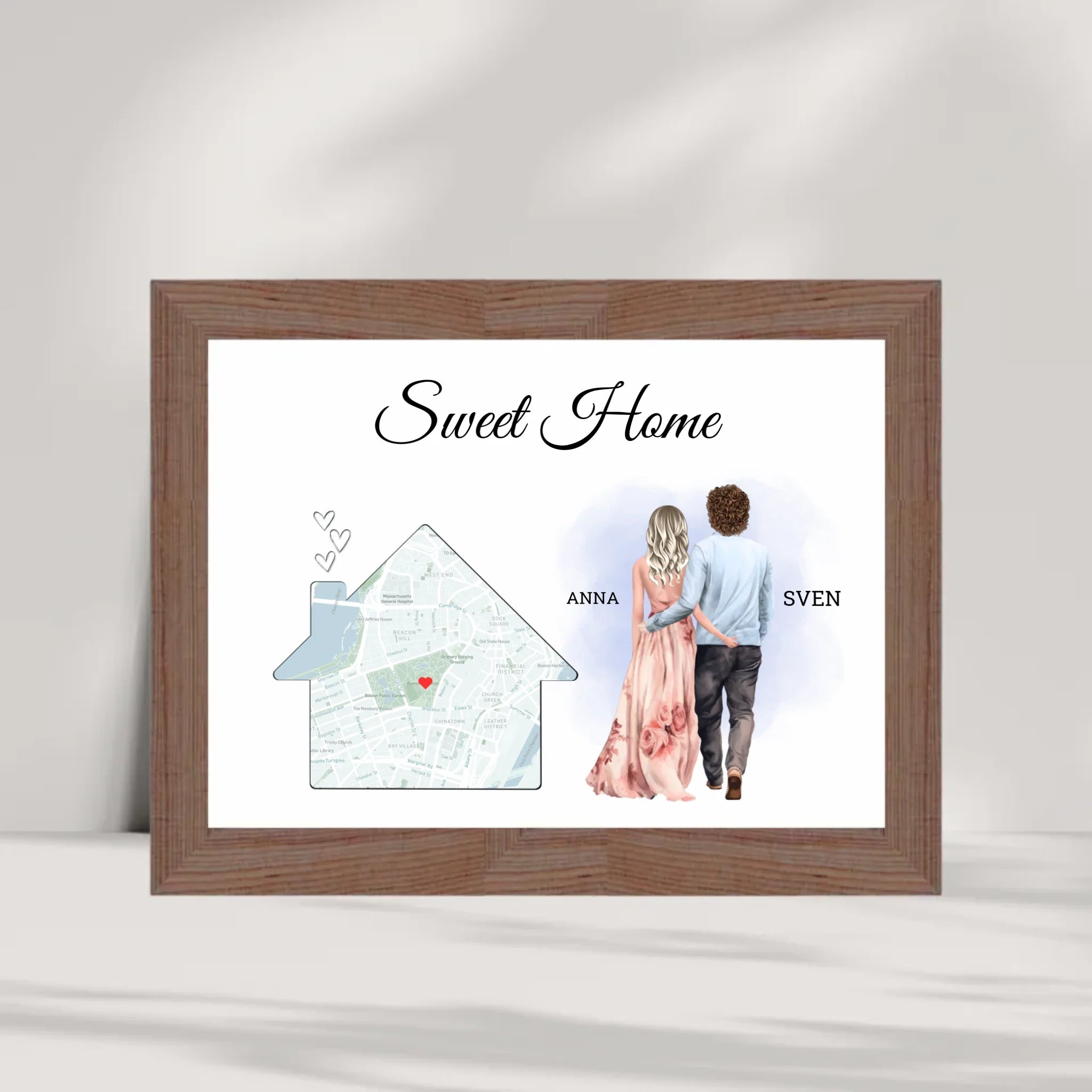 Erste gemeinsame Wohnung Einzug Geschenk Freund Freundin Stadtkarte Bild - Cantty