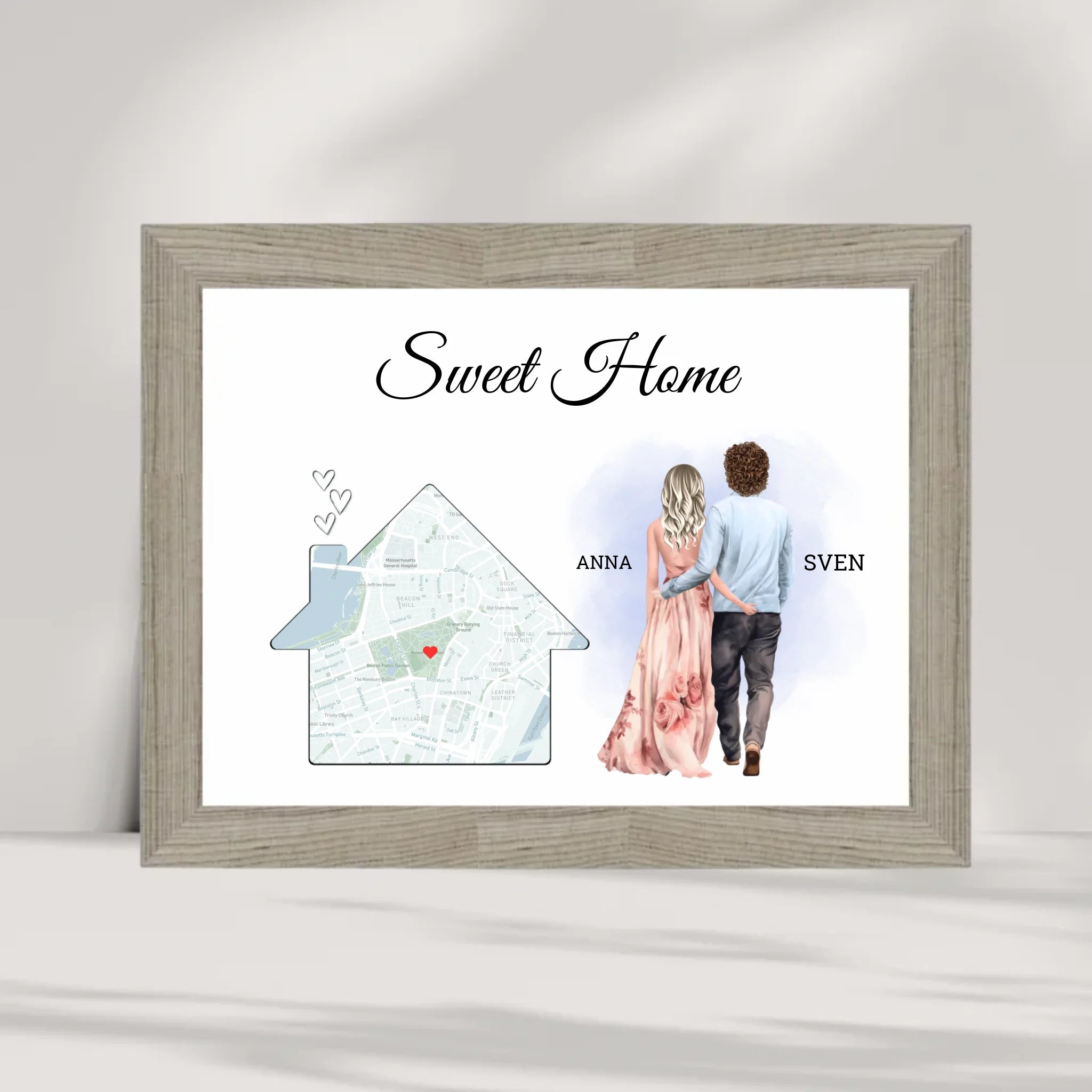Erste gemeinsame Wohnung Einzug Geschenk Freund Freundin Stadtkarte Bild - Cantty