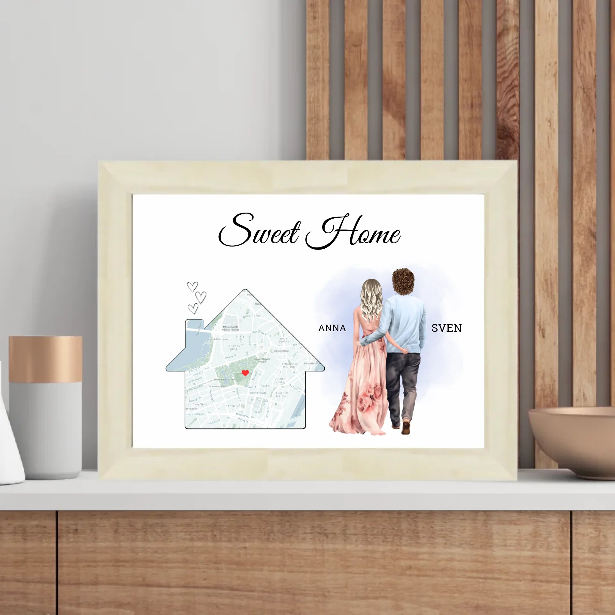 Erste gemeinsame Wohnung Einzug Geschenk Freund Freundin Stadtkarte Bild - Cantty