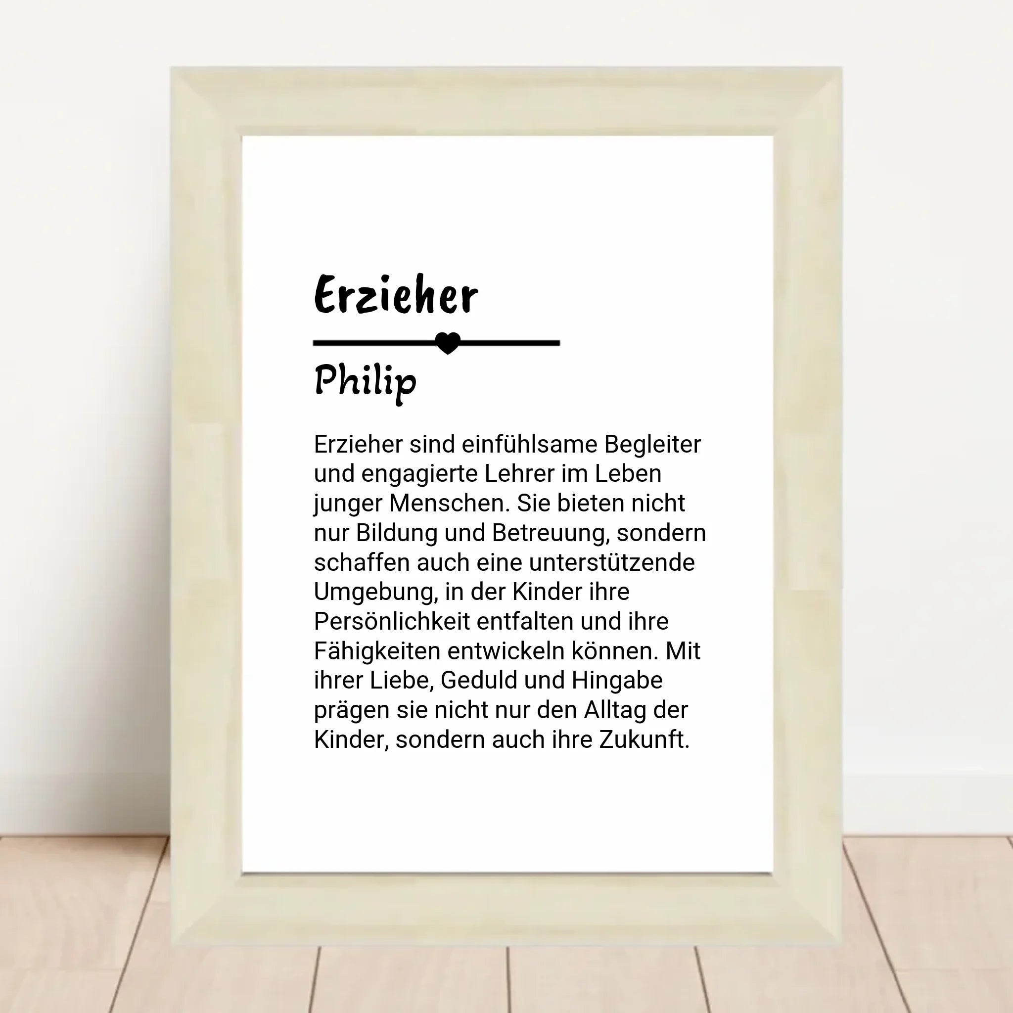 Erzieher Definition Poster Geschenk personalisiert - Cantty