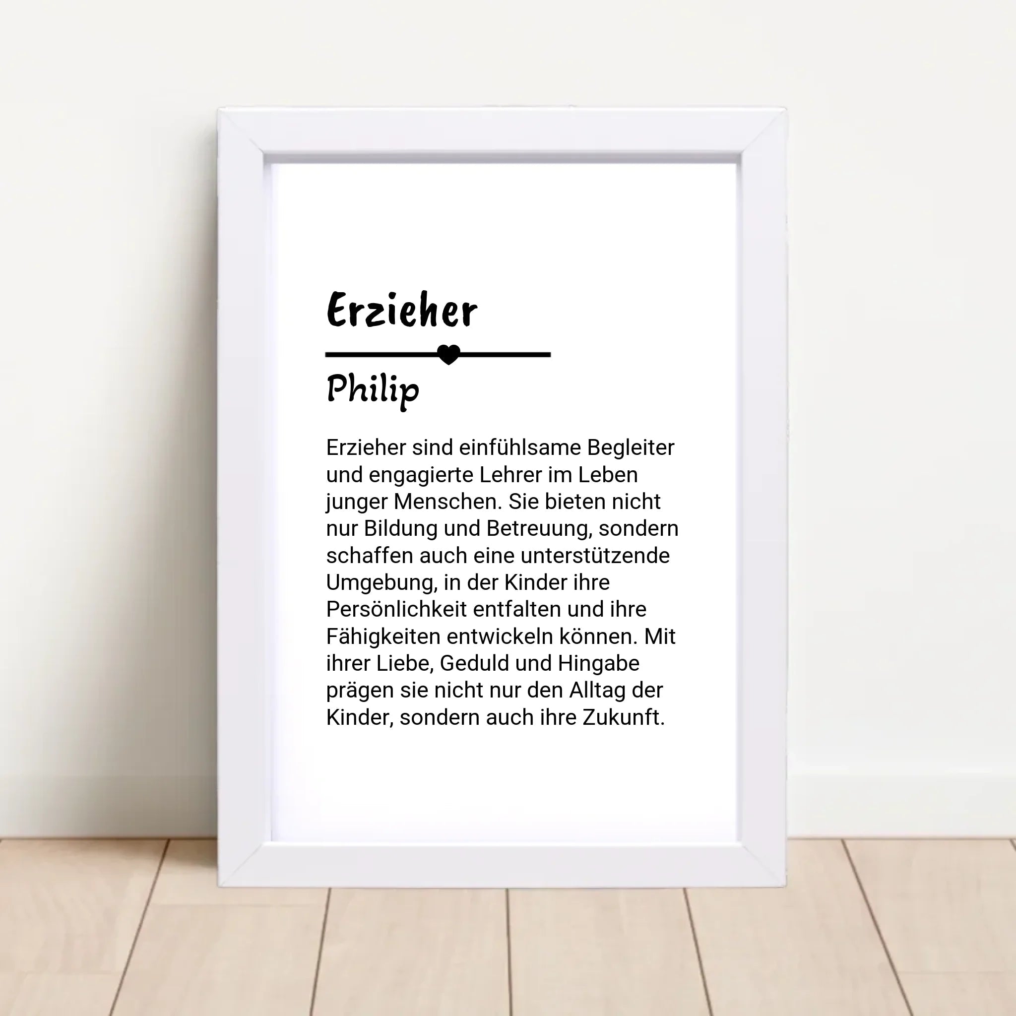 Erzieher Definition Poster Geschenk personalisiert - Cantty