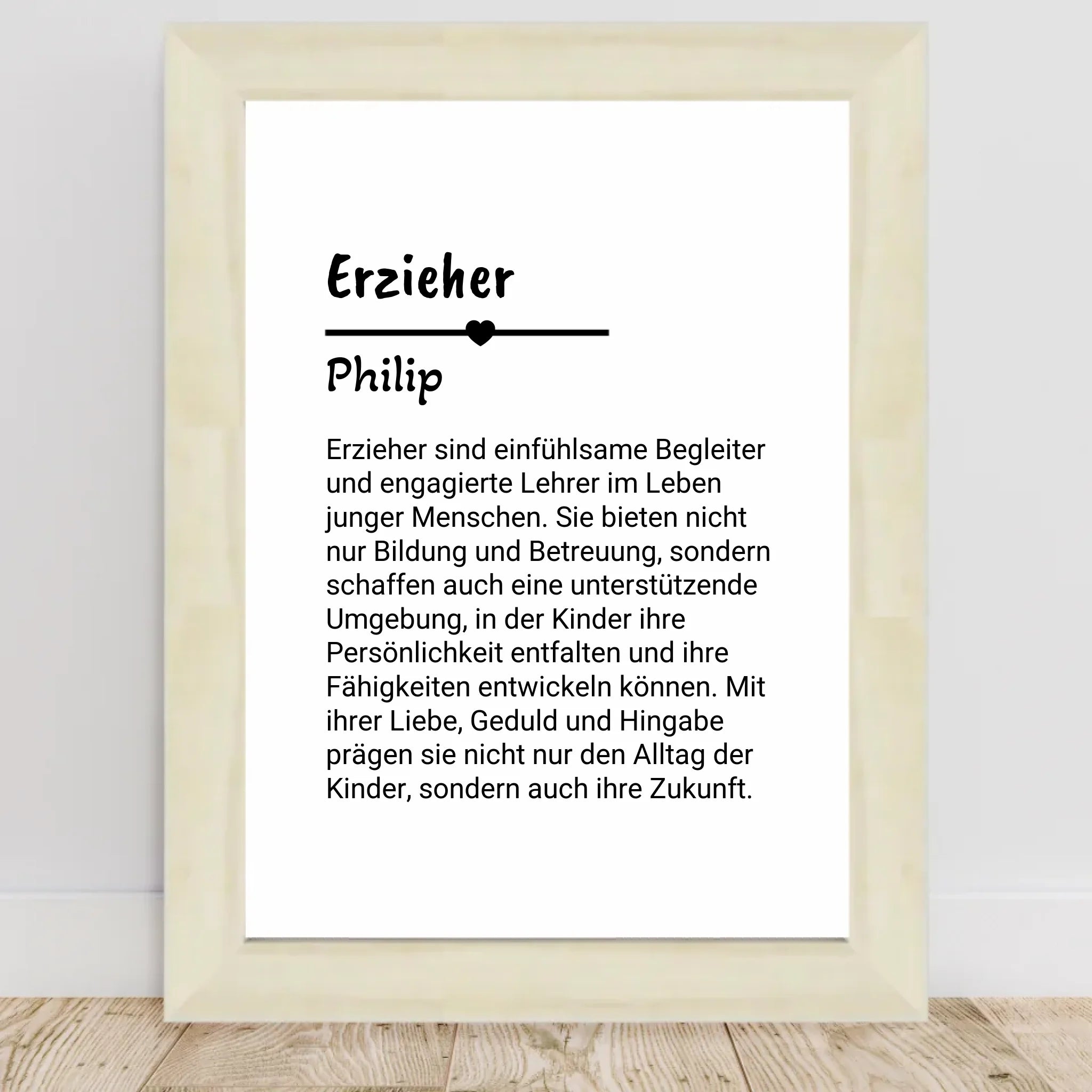 Erzieher Definition Poster Geschenk personalisiert - Cantty