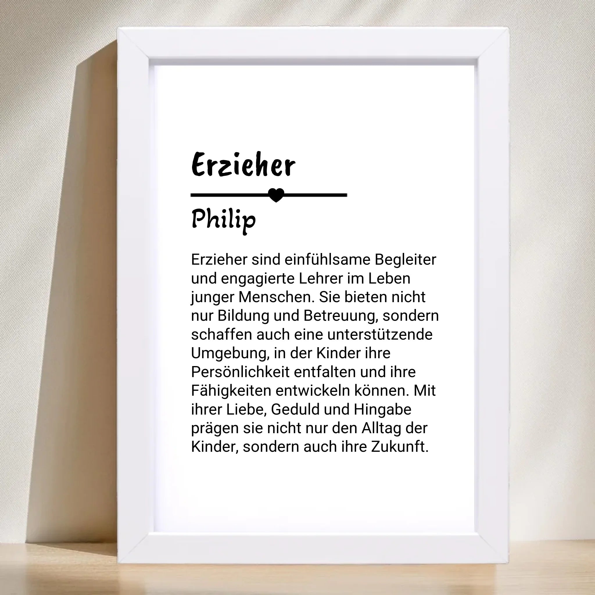 Erzieher Definition Poster Geschenk personalisiert - Cantty