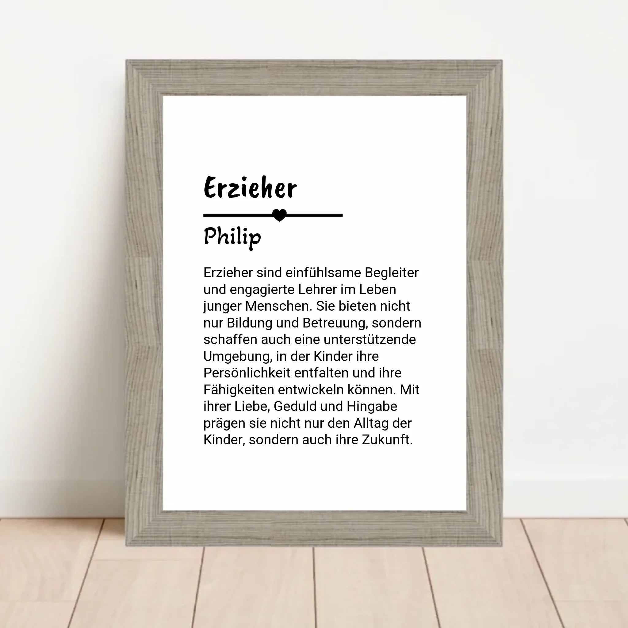 Erzieher Definition Poster Geschenk personalisiert - Cantty