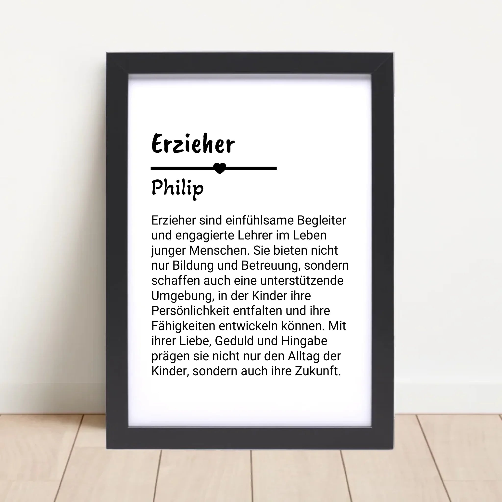 Erzieher Definition Poster Geschenk personalisiert - Cantty