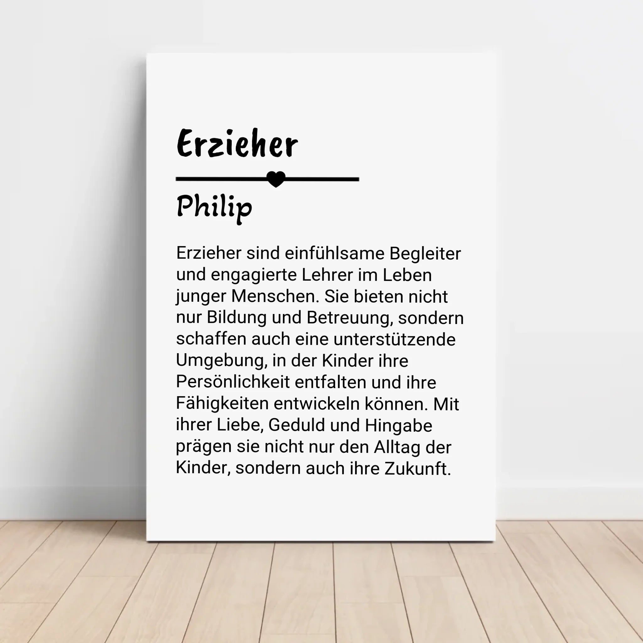 Erzieher Definition Poster Geschenk personalisiert - Cantty