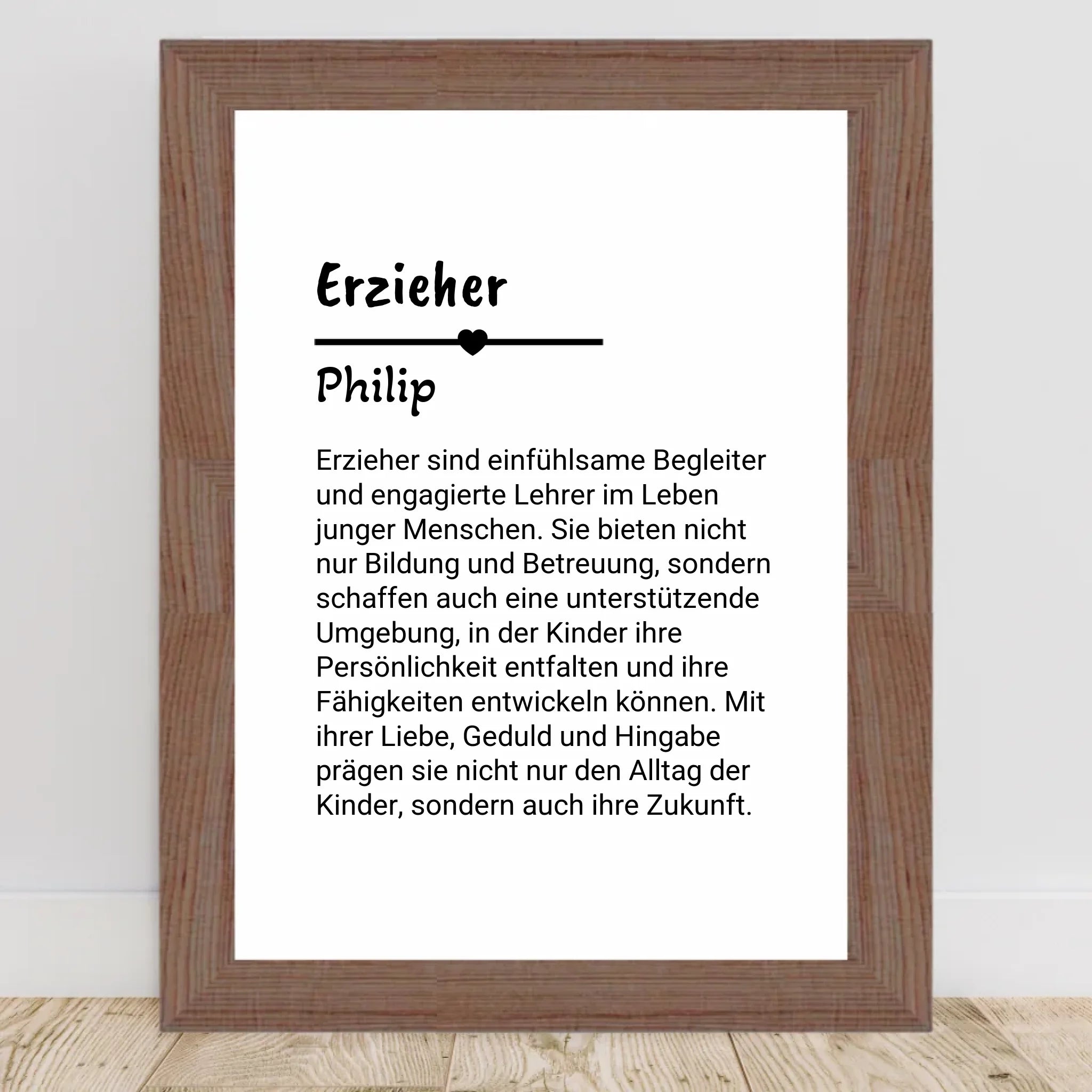 Erzieher Definition Poster Geschenk personalisiert - Cantty