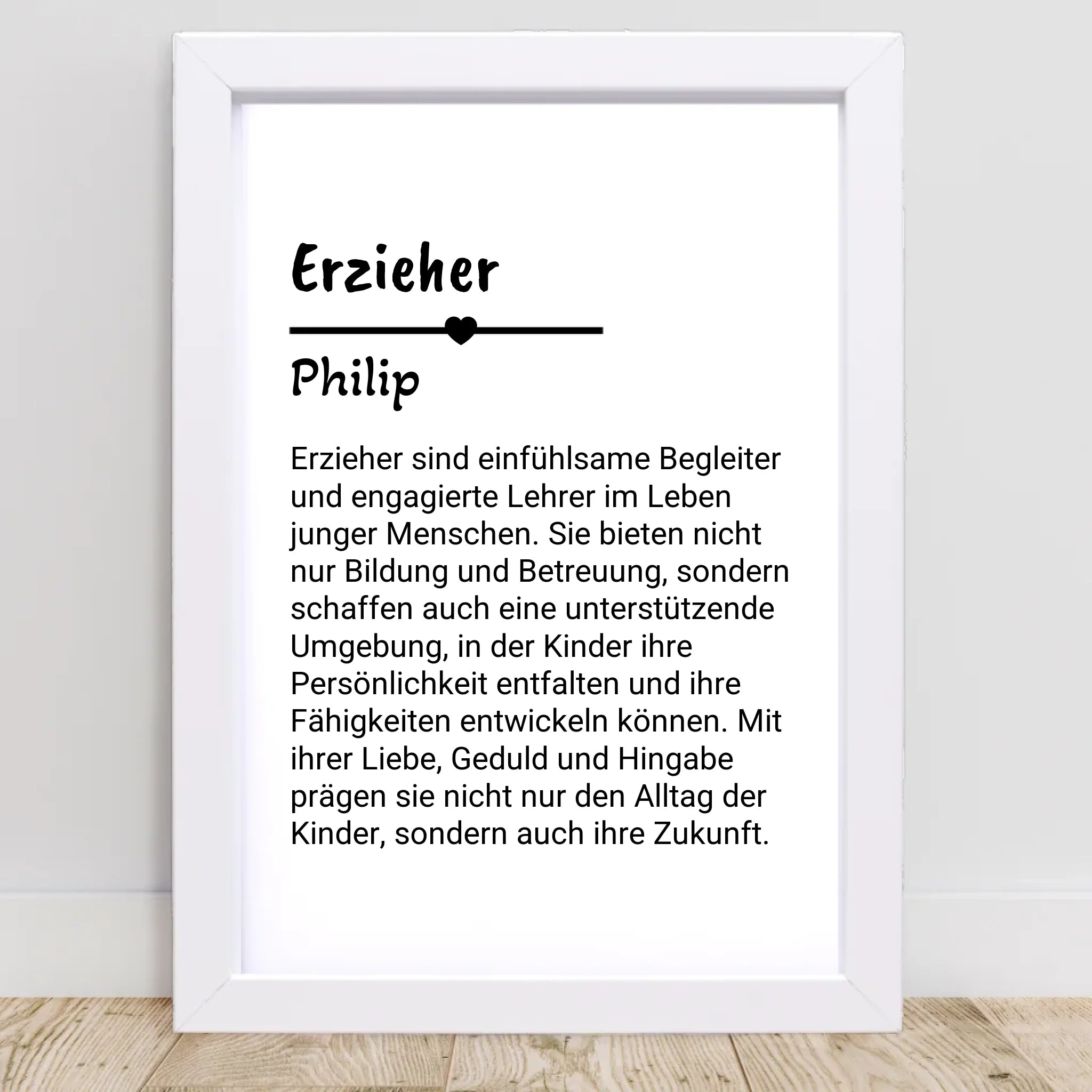Erzieher Definition Poster Geschenk personalisiert - Cantty