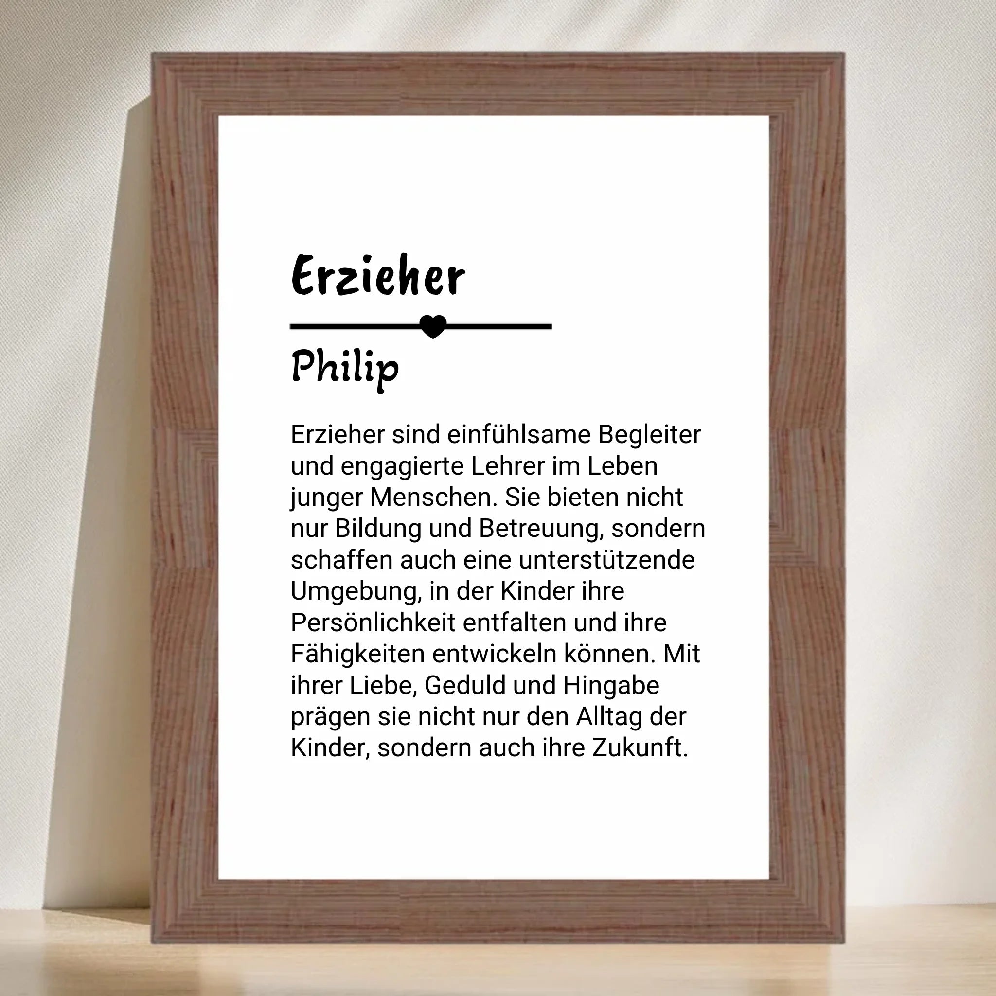 Erzieher Definition Poster Geschenk personalisiert - Cantty
