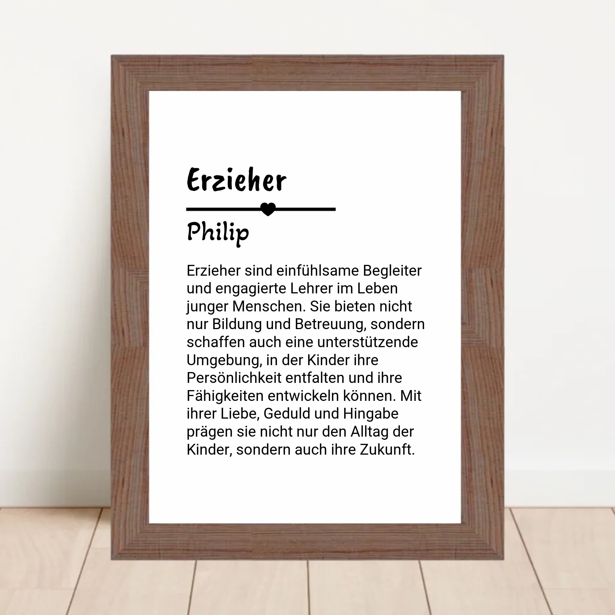 Erzieher Definition Poster Geschenk personalisiert - Cantty