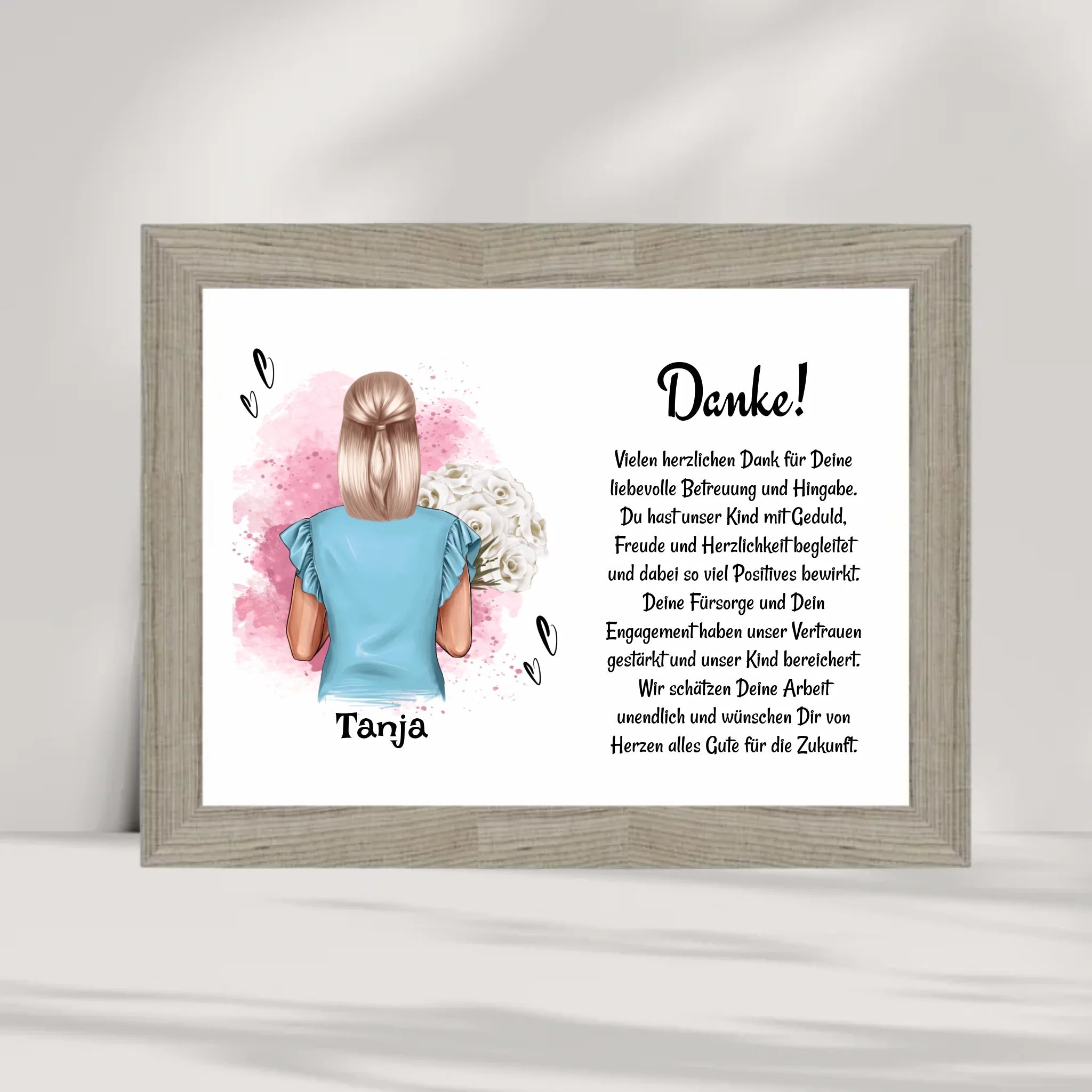 Erzieherin Danke zum Abschied Poster Bild Karte Geschenk personalisiert - Cantty