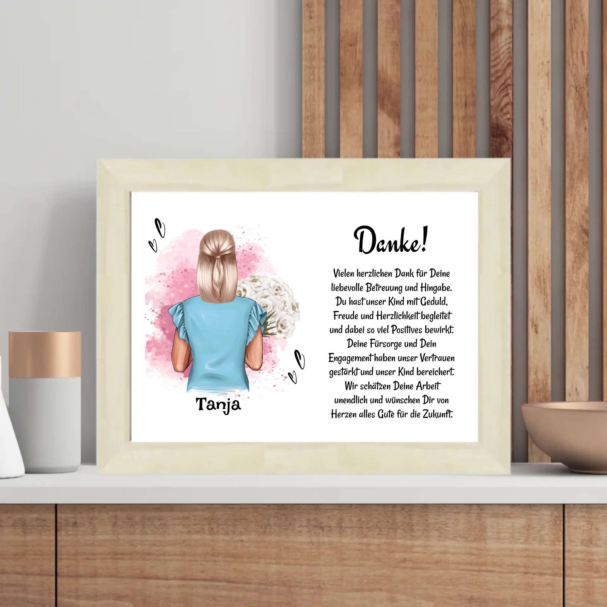 Erzieherin Danke zum Abschied Poster Bild Karte Geschenk personalisiert - Cantty