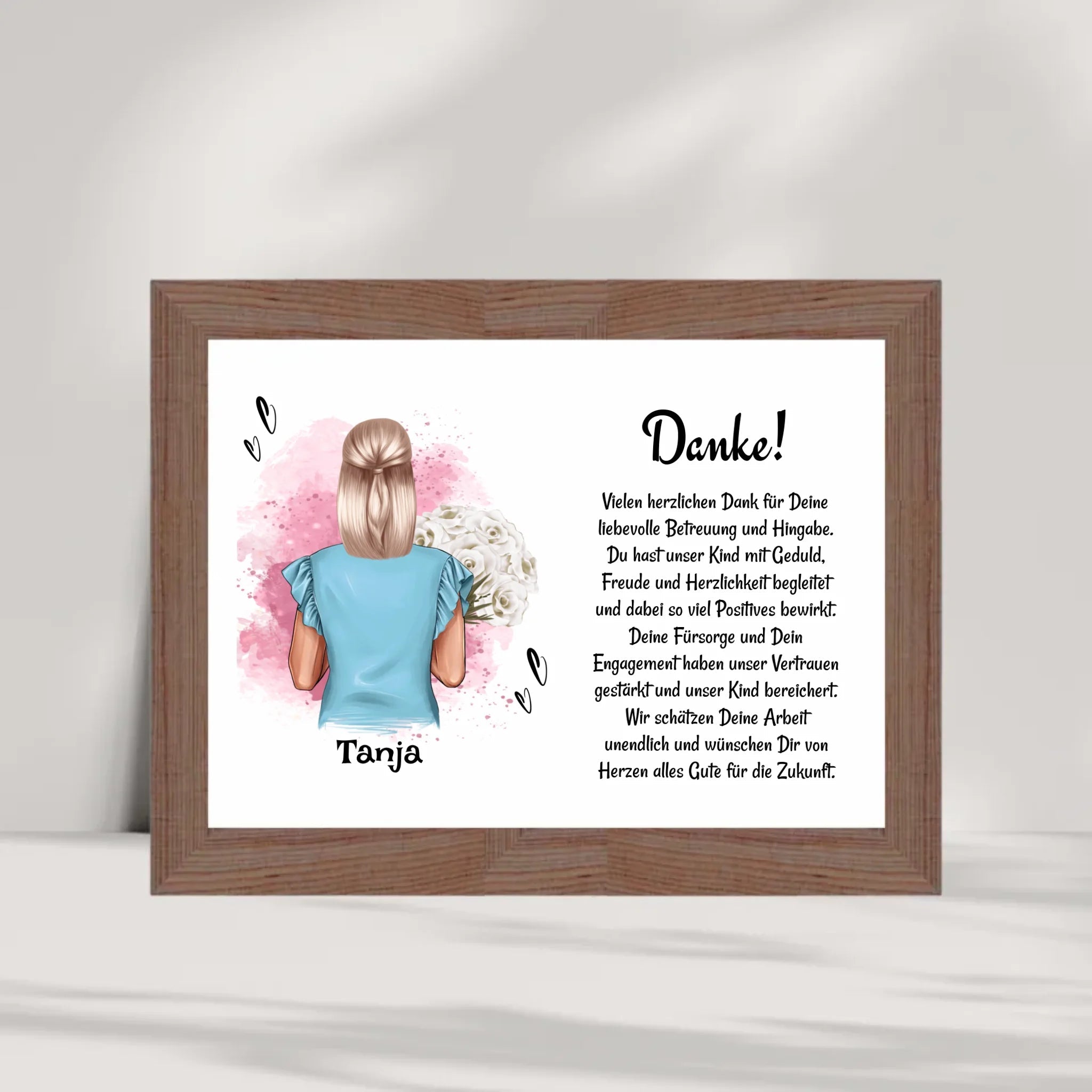 Erzieherin Danke zum Abschied Poster Bild Karte Geschenk personalisiert - Cantty
