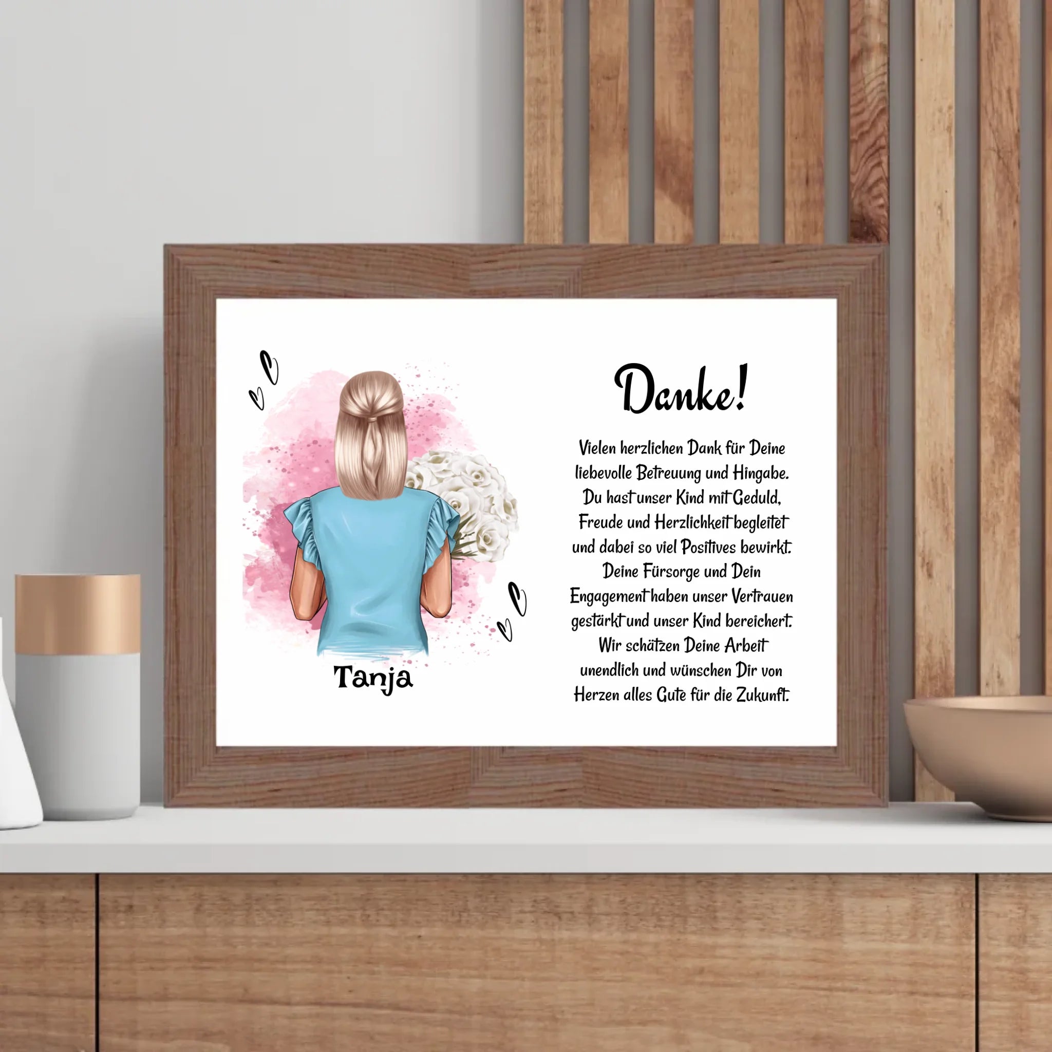 Erzieherin Danke zum Abschied Poster Bild Karte Geschenk personalisiert - Cantty