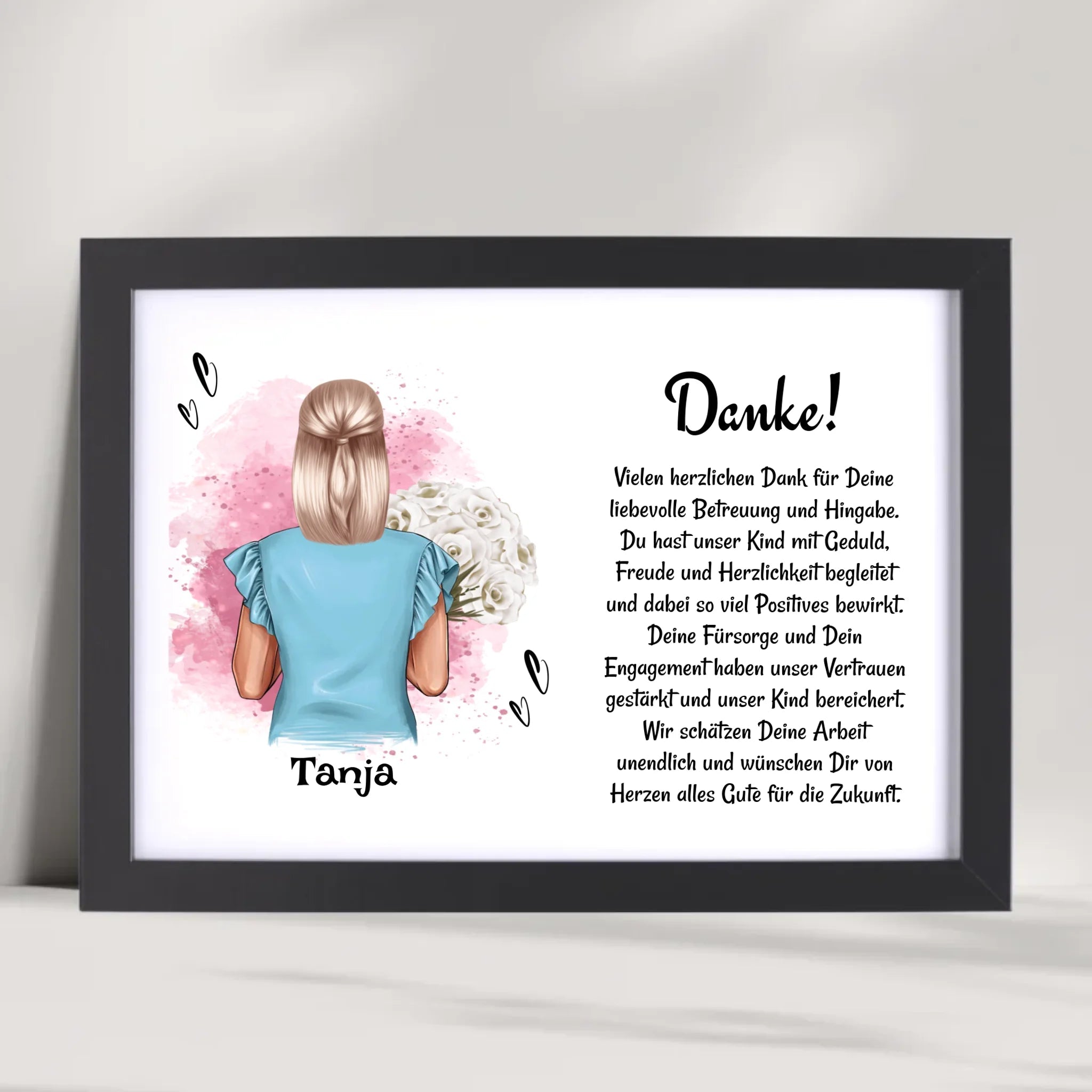 Erzieherin Danke zum Abschied Poster Bild Karte Geschenk personalisiert - Cantty