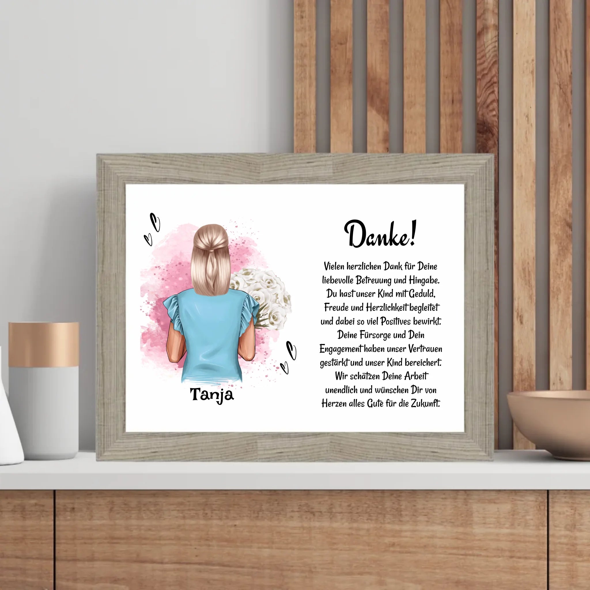 Erzieherin Danke zum Abschied Poster Bild Karte Geschenk personalisiert - Cantty