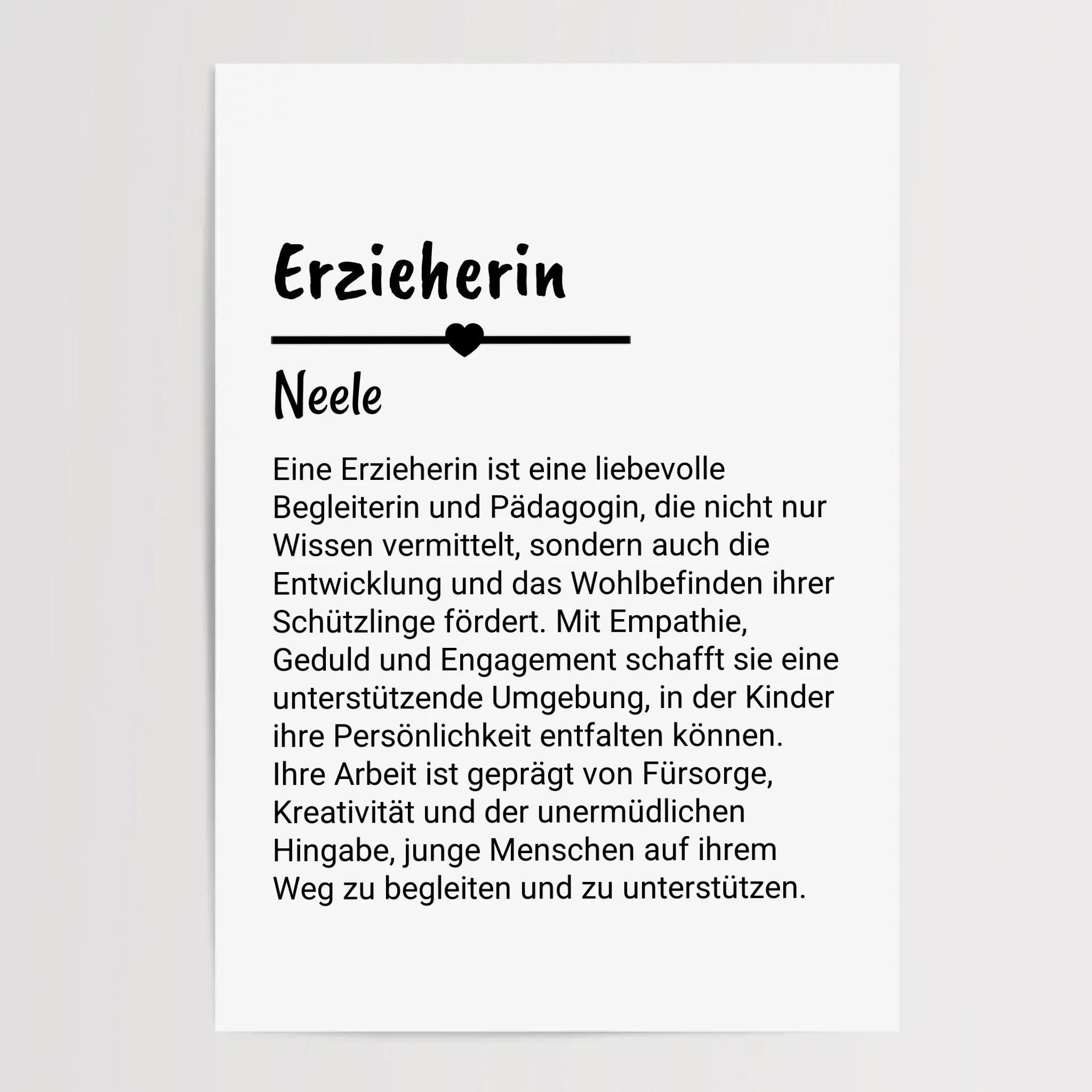 Erzieherin Definition Poster Geschenk personalisiert - Cantty