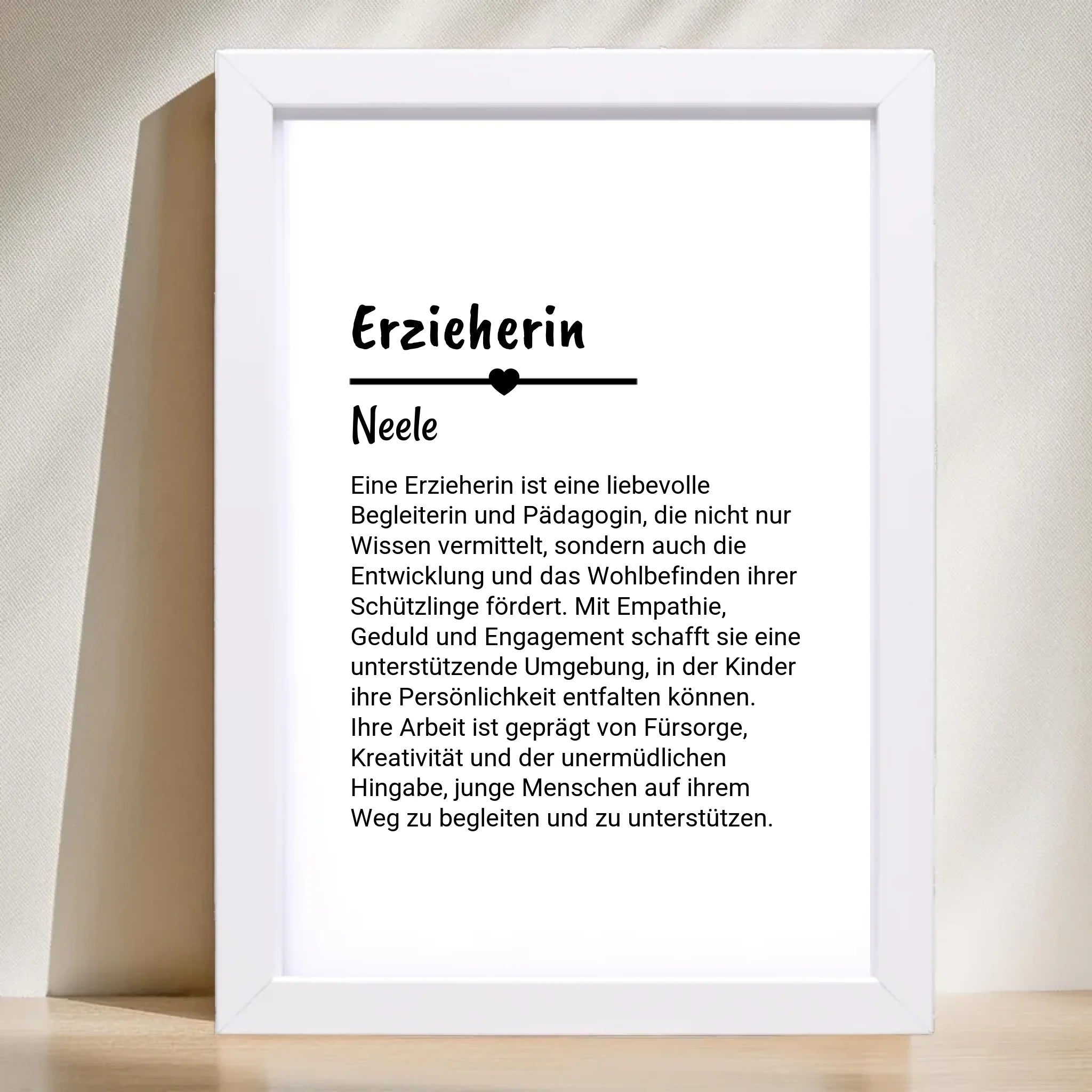 Erzieherin Definition Poster Geschenk personalisiert - Cantty